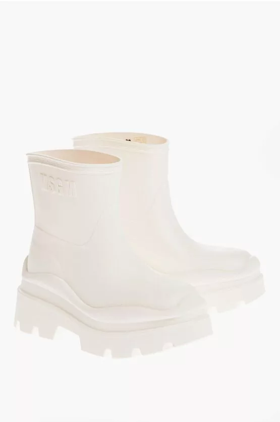 MSGM Boots MSGM og1mm0724 Carrion Sole Rubber Boots in White