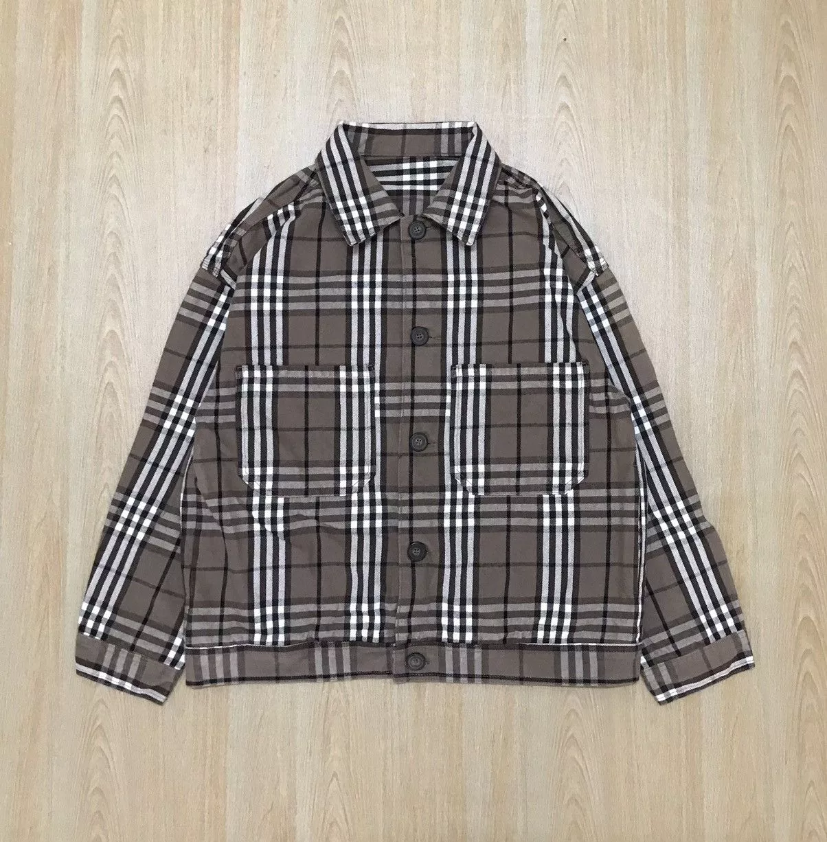 Vintage Denim Jackets Vintage Gu Nova Check Burberrys Inspired Denim Jacket Multi