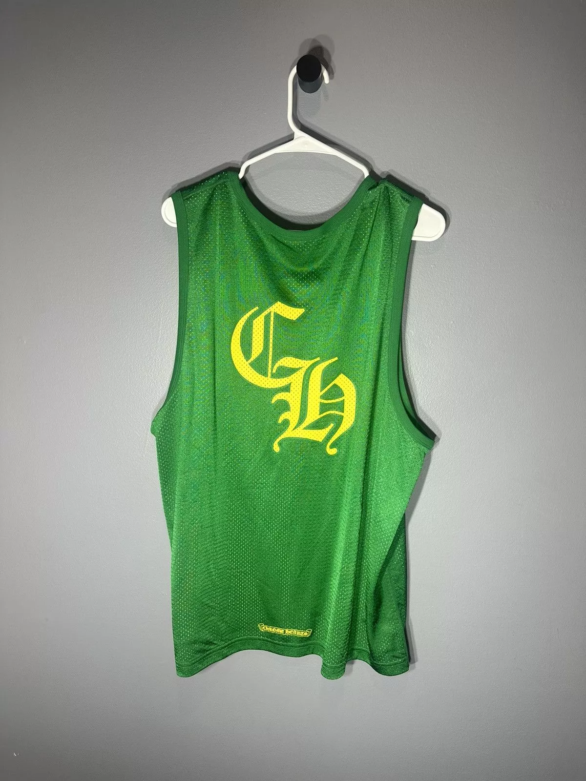 Chrome Hearts Jerseys Chrome hearts double sided green mesh jersey Blue