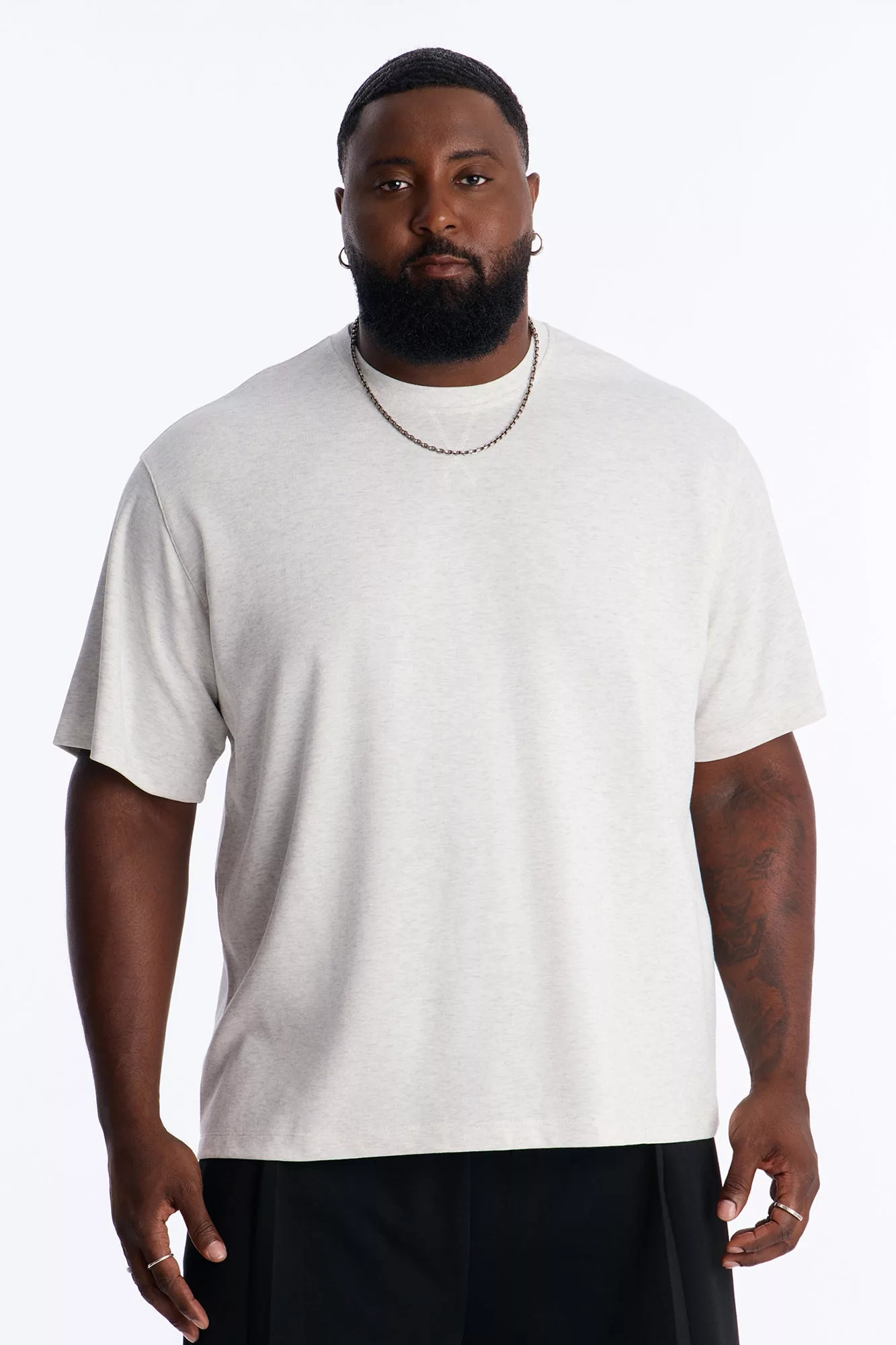 Collegiate Crewneck Tee - Grey