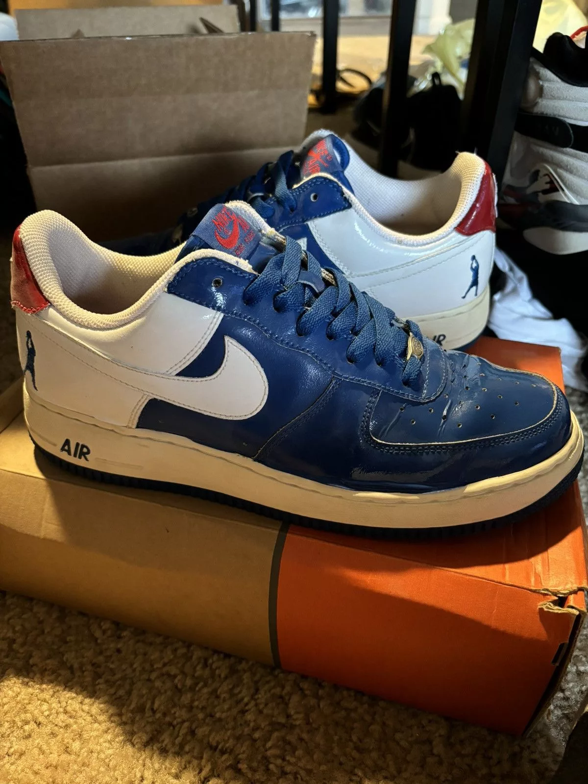 Nike Low Top Sneakers Nike Air Force 1 Sheed 9.5 pistons 2006 Blue