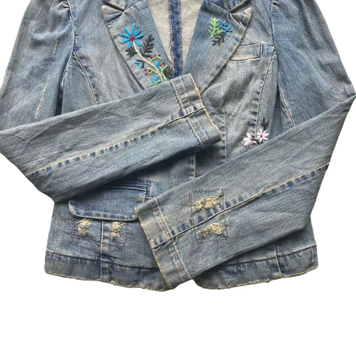 Calvin Klein Denim Jackets Calvin Klein Distressed Denim Jacket Multi