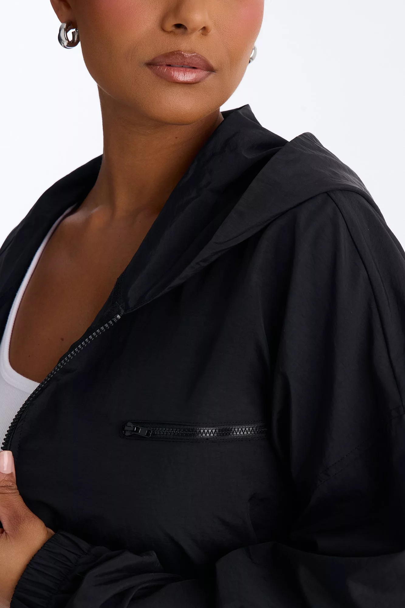 Brandy Windbreaker Capri Set - Black