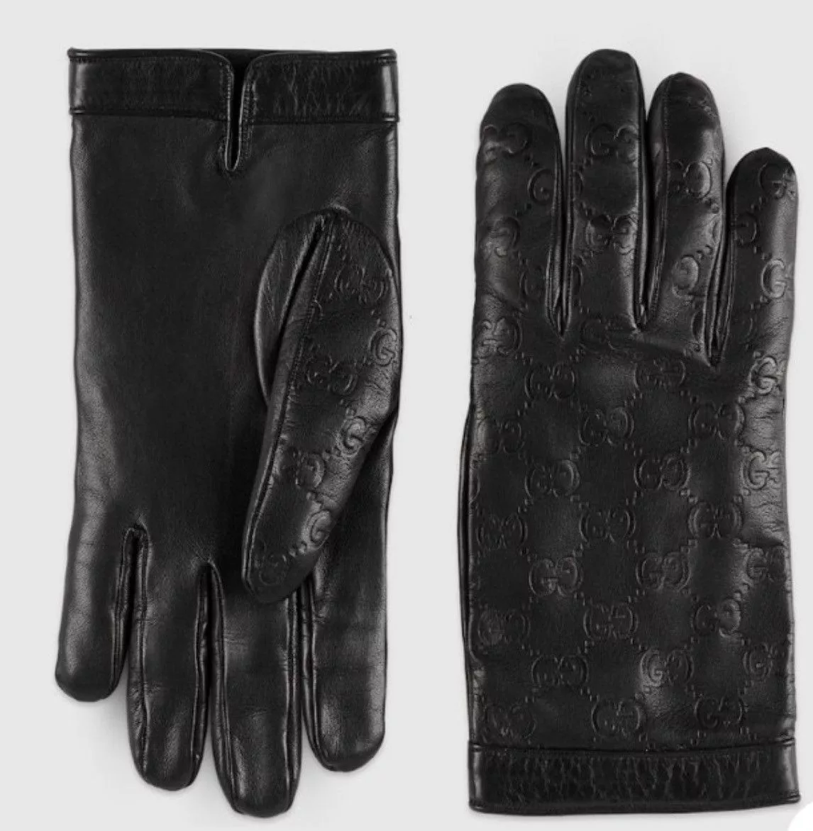 Gucci Miscellaneous 🔥Gucci Signature Leather Gloves Black