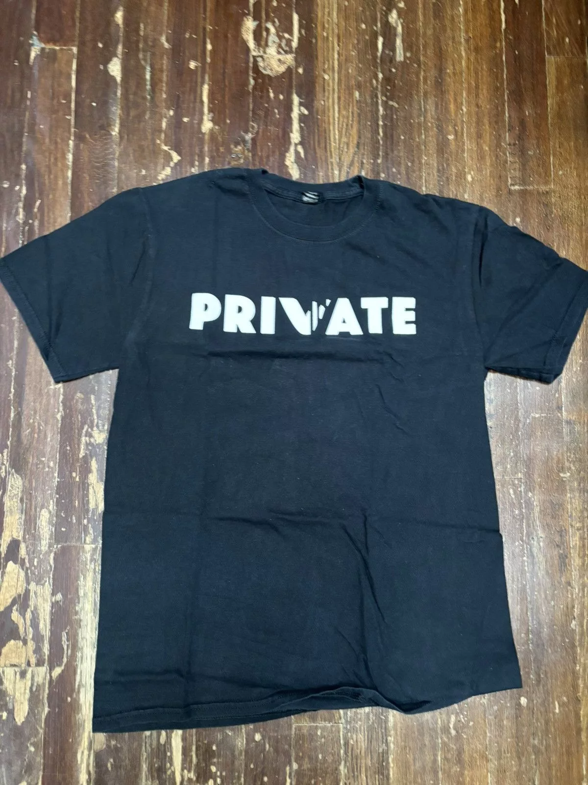 Anvil Short Sleeve T Shirts Anvil ‘PRIVATE’ T-shirt Size M Black