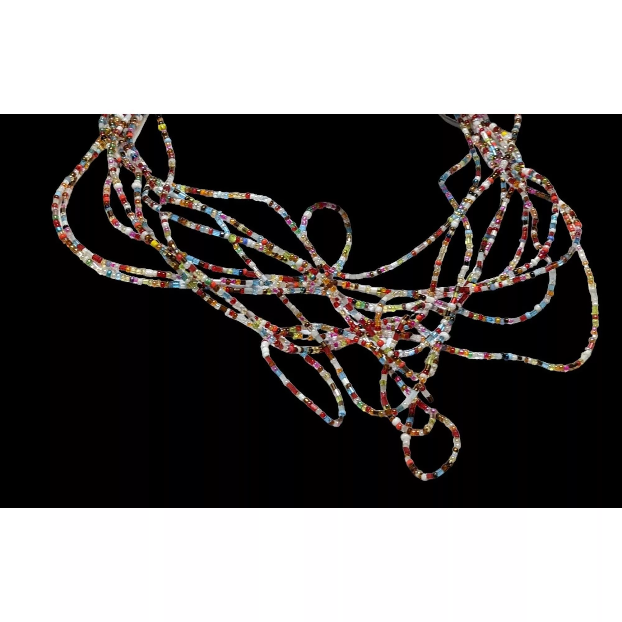 Other Necklaces Other Chaotic Rainbow Beaded Necklace Multi