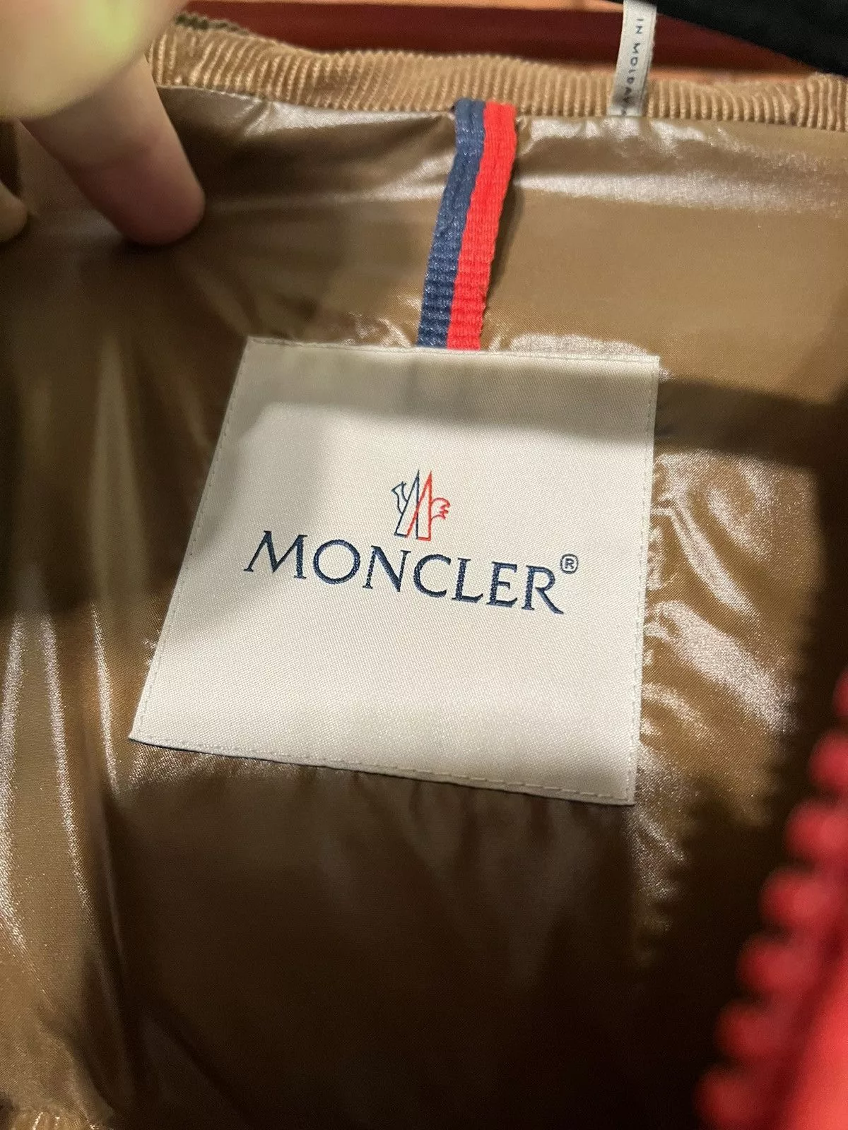 Moncler Light Jackets Moncler red puffer