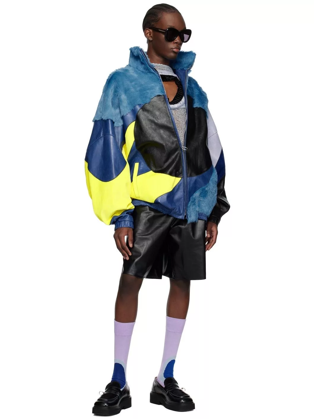 Marni Light Jackets Marni o1srvl11e0724 Paneled Jacket in Blue