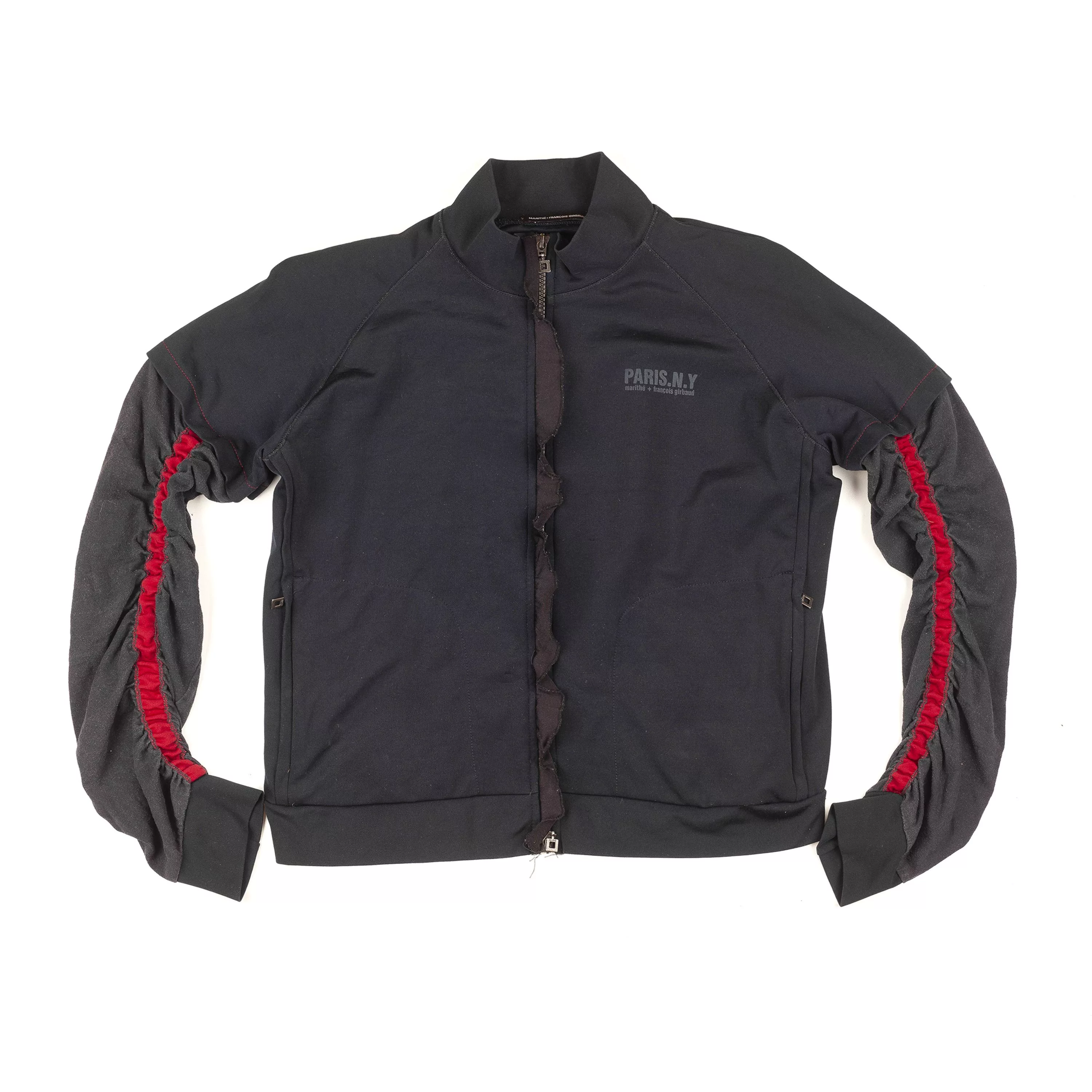 Marithe + Francois Girbaud Jackets Marithe + Francois Girbaud Marithé François Girbaud Blue Ruffled Jacket (M)