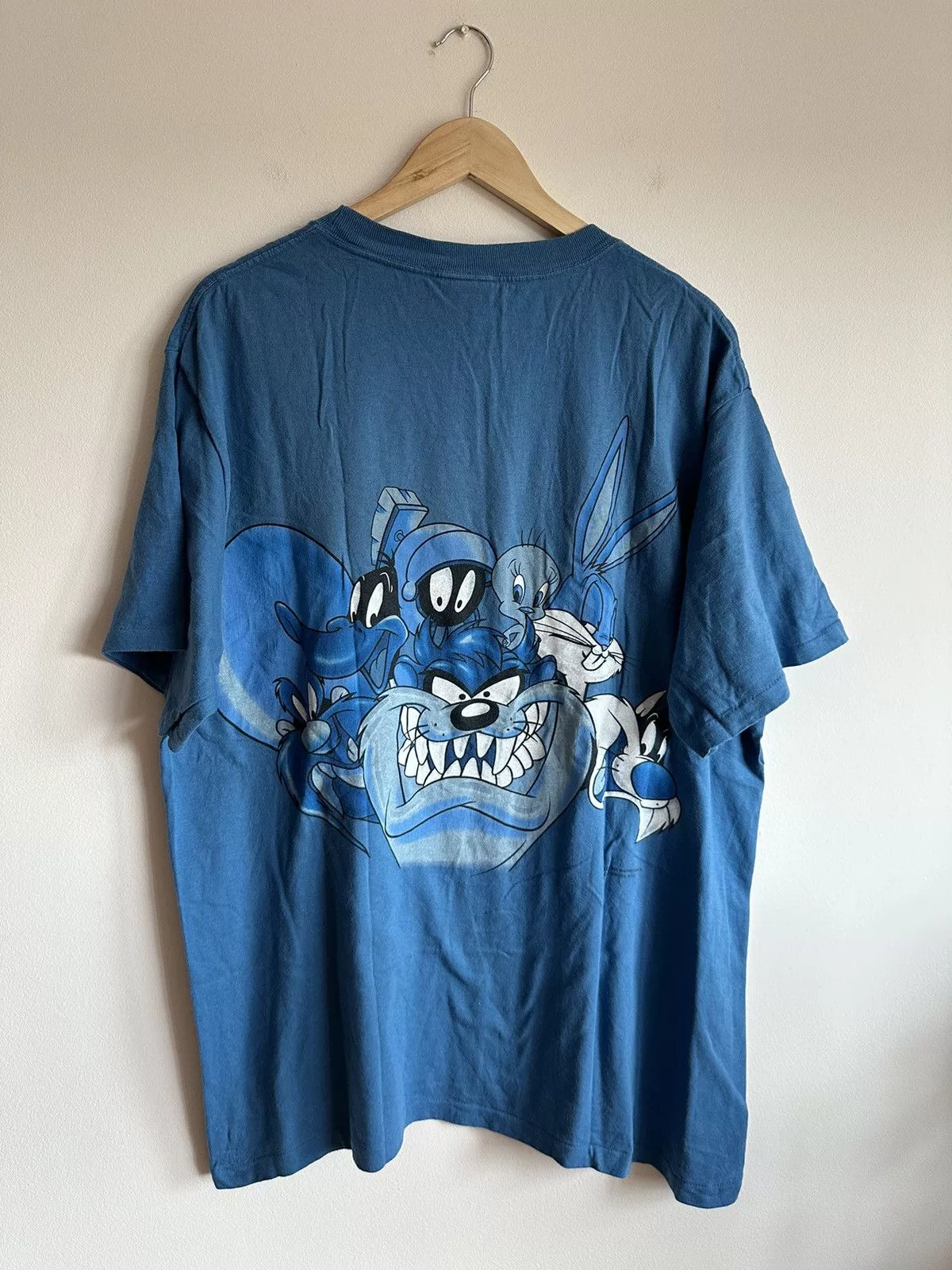 Changes Short Sleeve T Shirts Changes × Vintage Looney Tunes made in USA Tee from 1995 single stitch Rare Blue