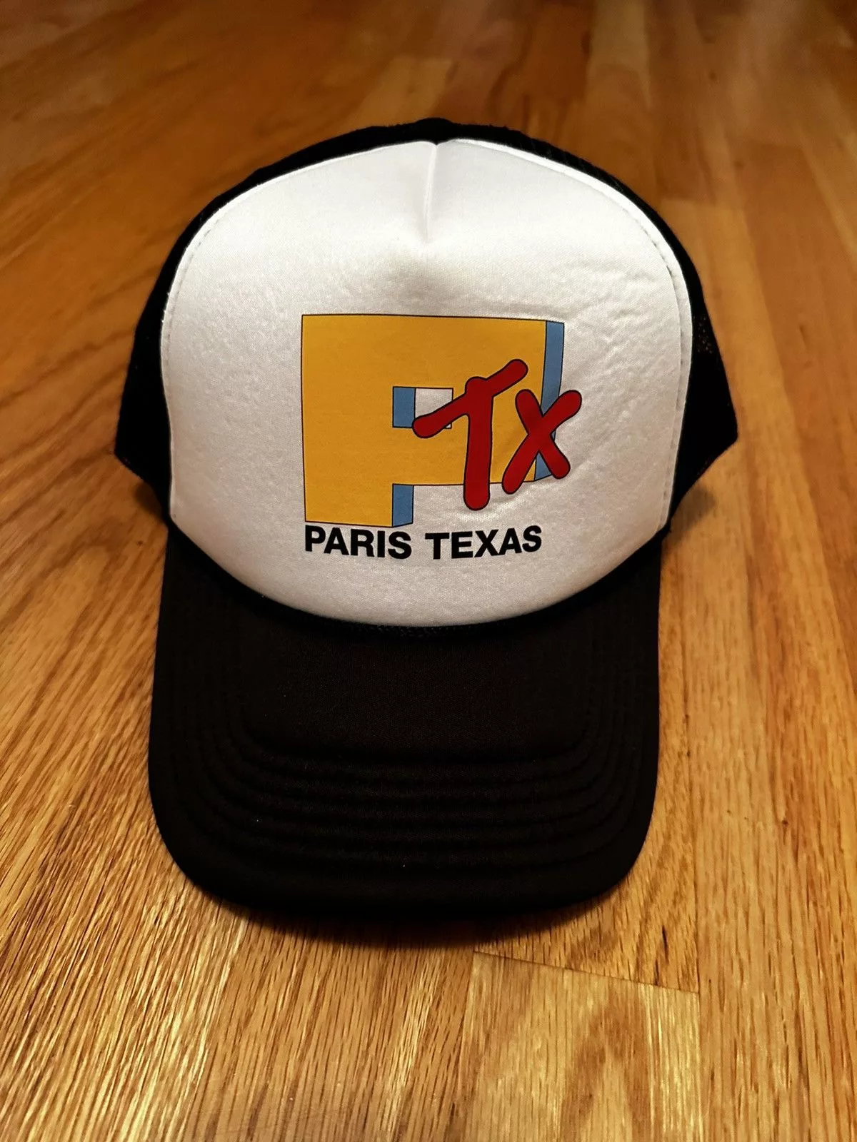 Band Tees Hats Band Tees Paris Texas Logo MTV Spin SnapBack Hat White Streetwear