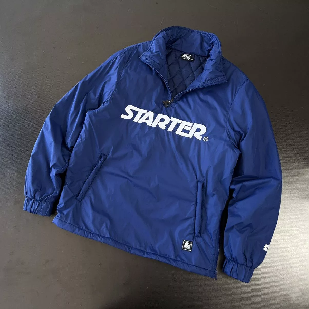 NBA Light Jackets NBA × Starter × Vintage STARTER BLACK LABEL Men's Logo Half Zip Jacket Wind Jacket Blue