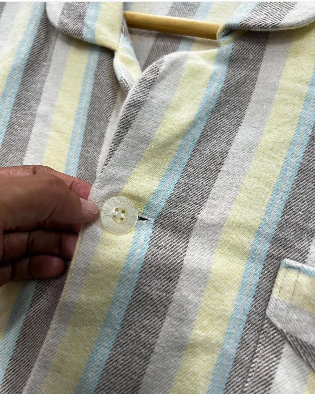 Celine Shirts Button Ups Celine Button Up Pyjamas Shirt Yellow