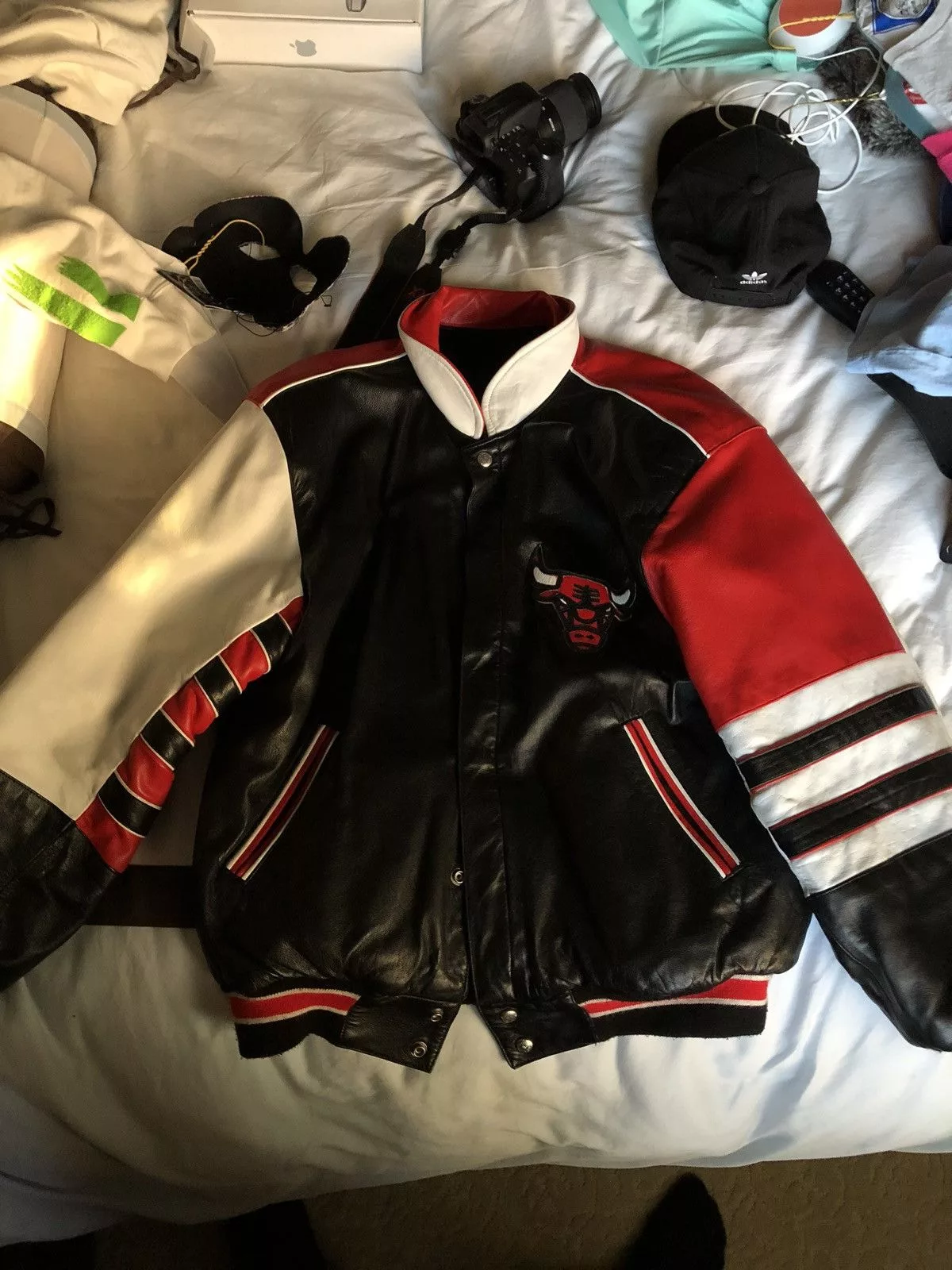 NBA Bombers NBA Retro Chicago Bulls Reversible Leather Jacket Bomber