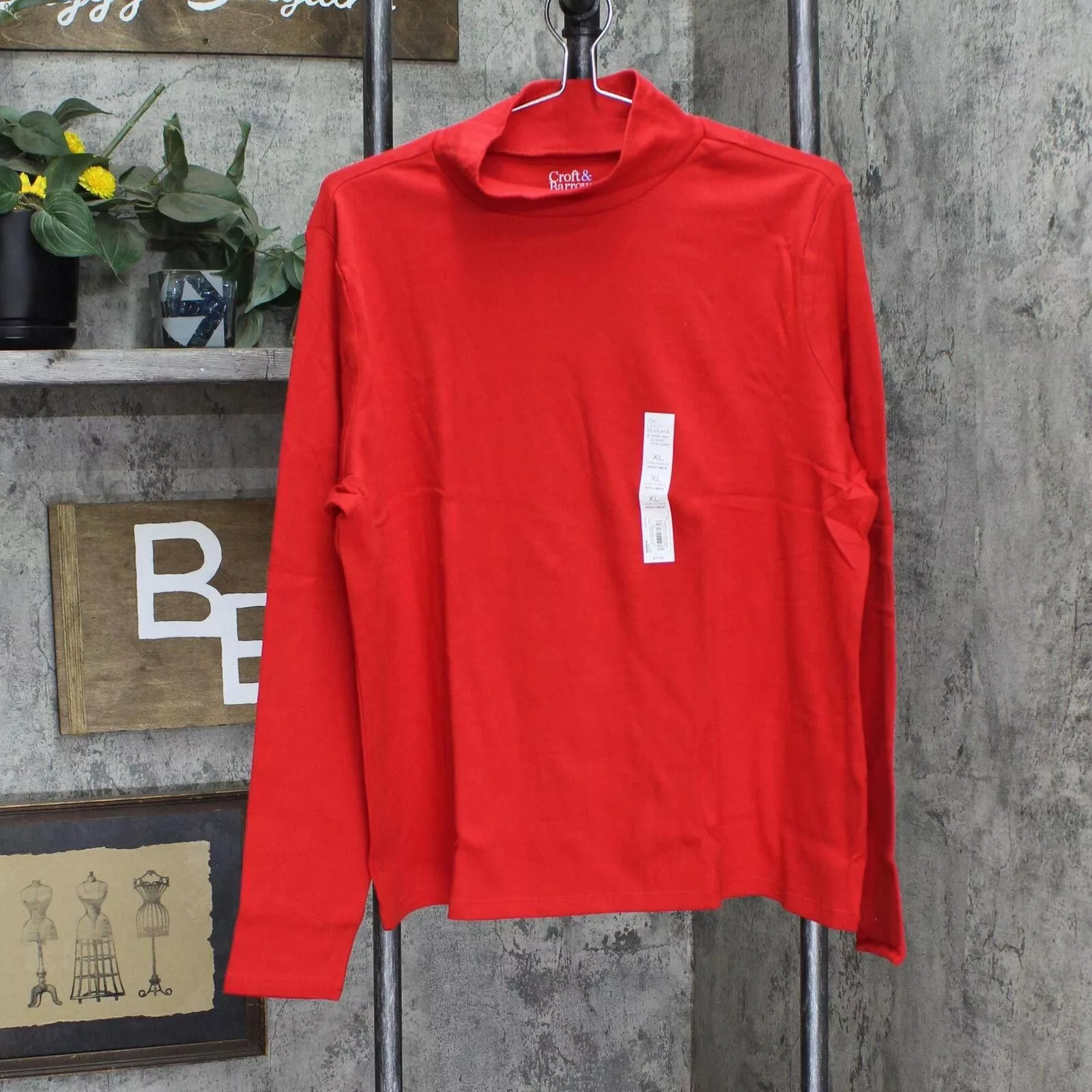 Croft & Barrow Blouses NWT Croft & Barrow Long-Sleeve Mockneck Top Cherry Red XL