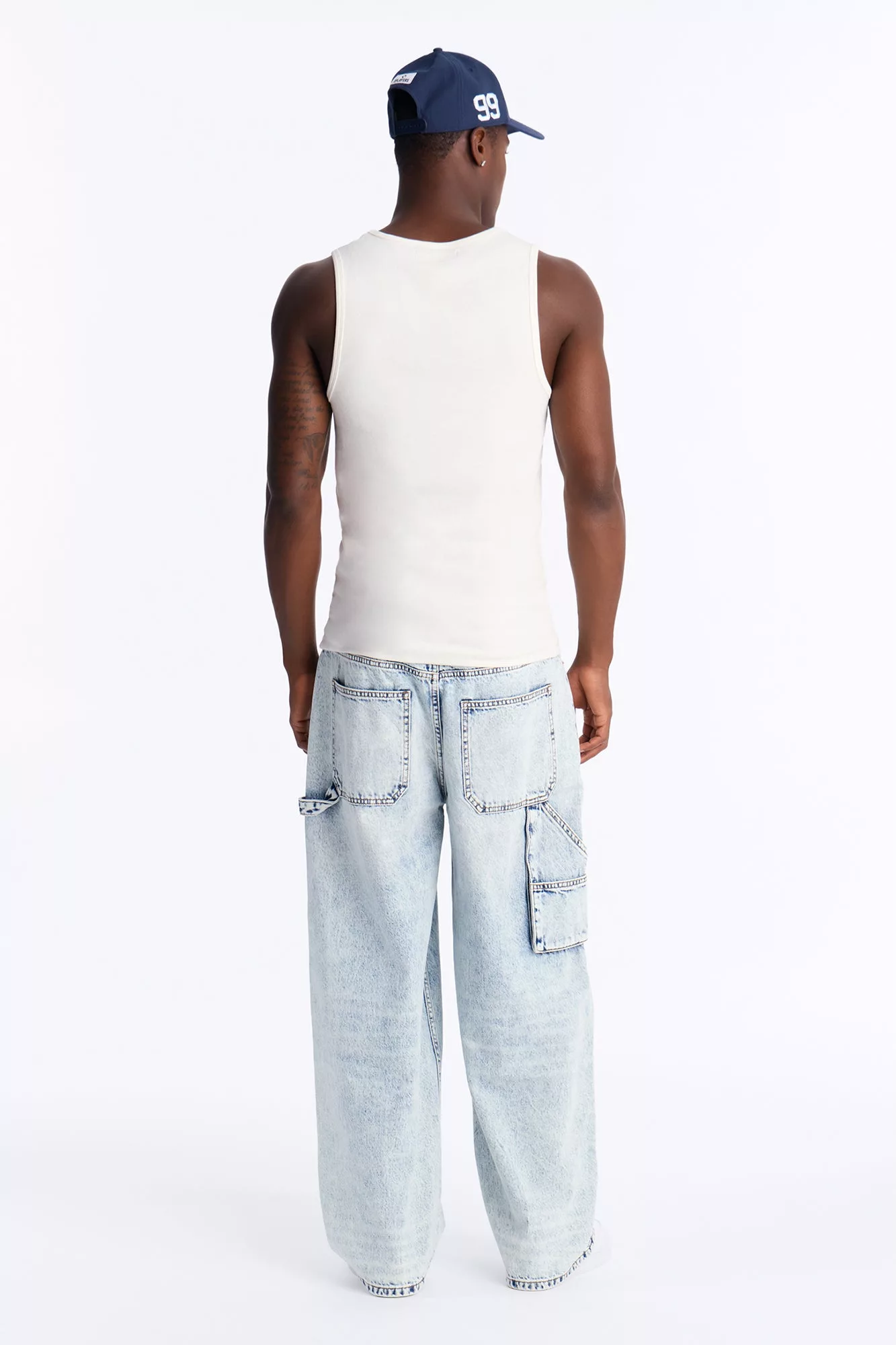 Baggy Double Knee Jean - Light Blue Wash