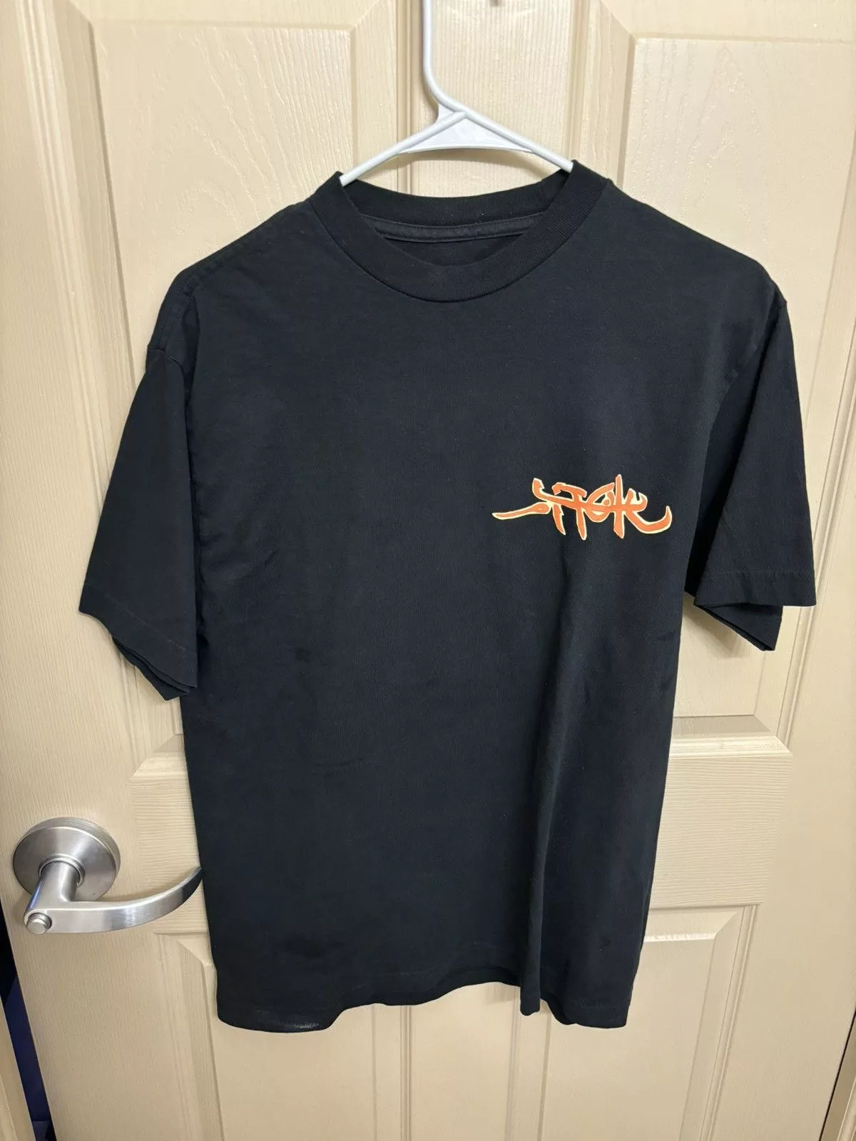 Travis Scott Short Sleeve T Shirts Travis Scott Utopia manuscript tee Black