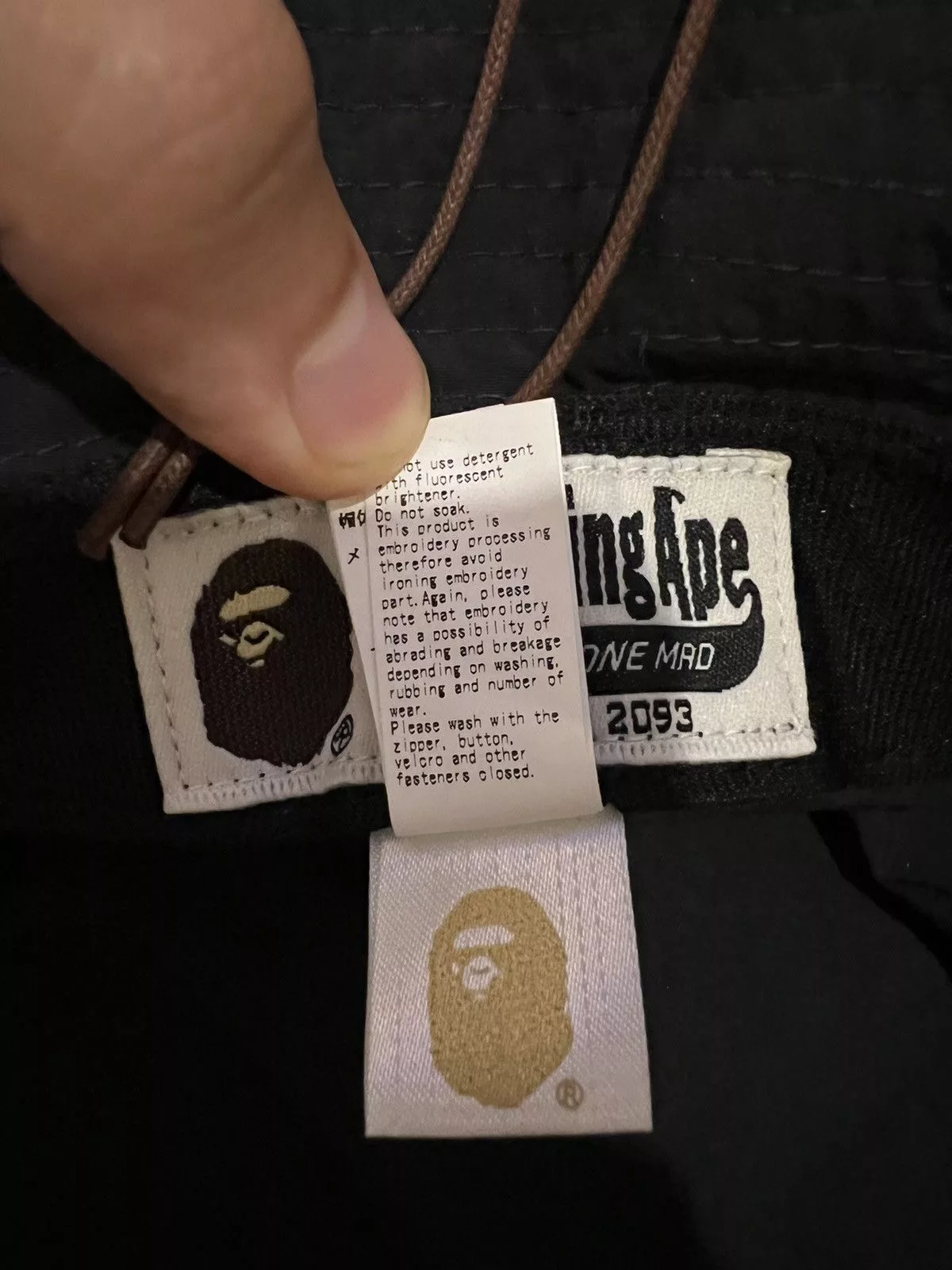 Bape Hats Bape College Mesh Bucket Hat Black