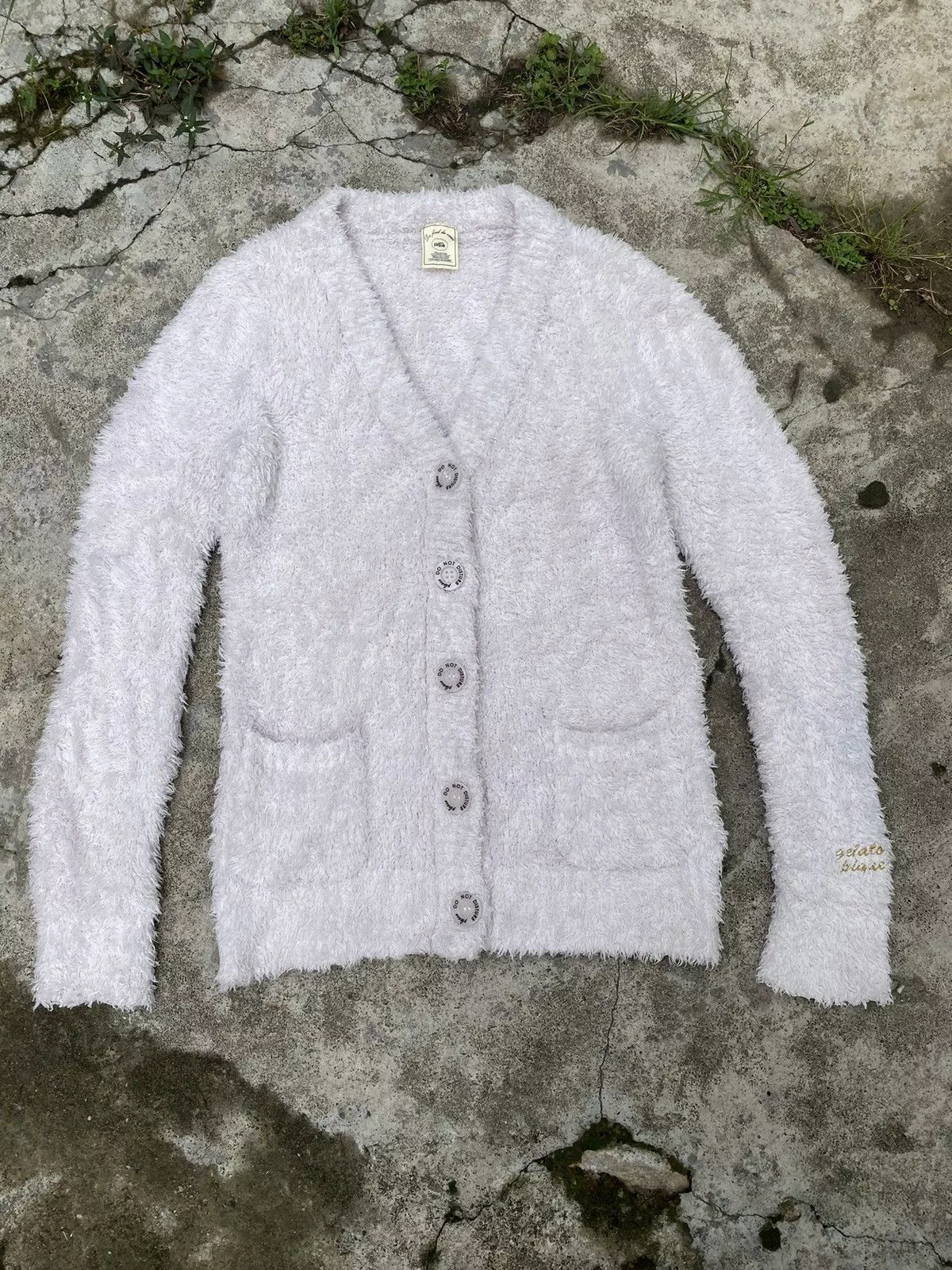 Japanese Brand Sweatshirts Japanese Brand × Vintage Vintage Mohair Shaggy Sweatshirt by Gelato Pique White Streetwear