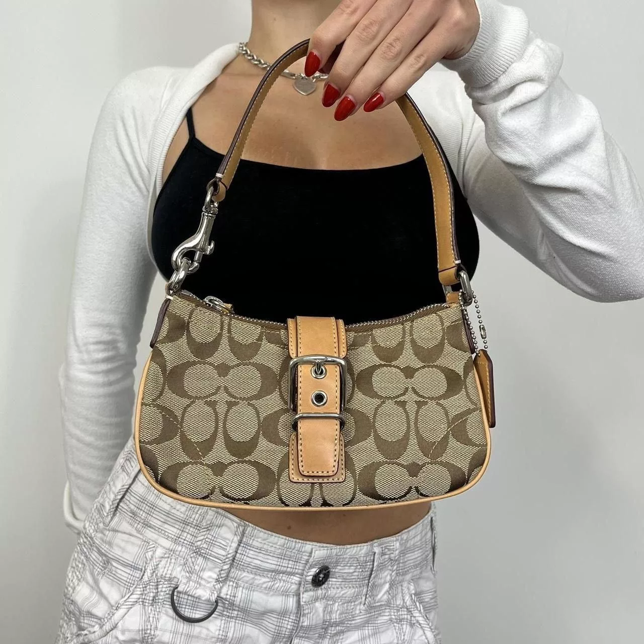 Coach Shoulder Bags Vintage Coach Monogram Shoulder Bag Brown