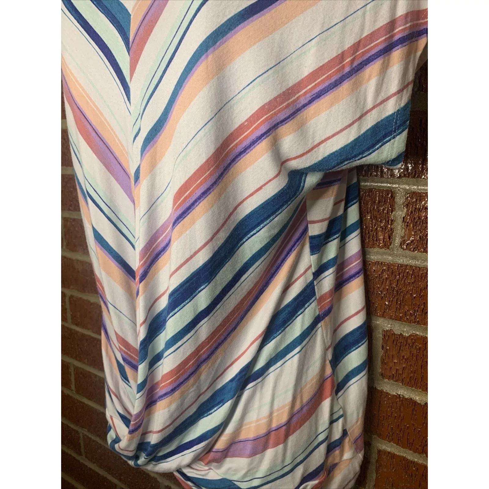 Apt. 9 Blouses Apt. 9 Apt 9 Women’s Blouse Stripe Vneck Petite Large Multi