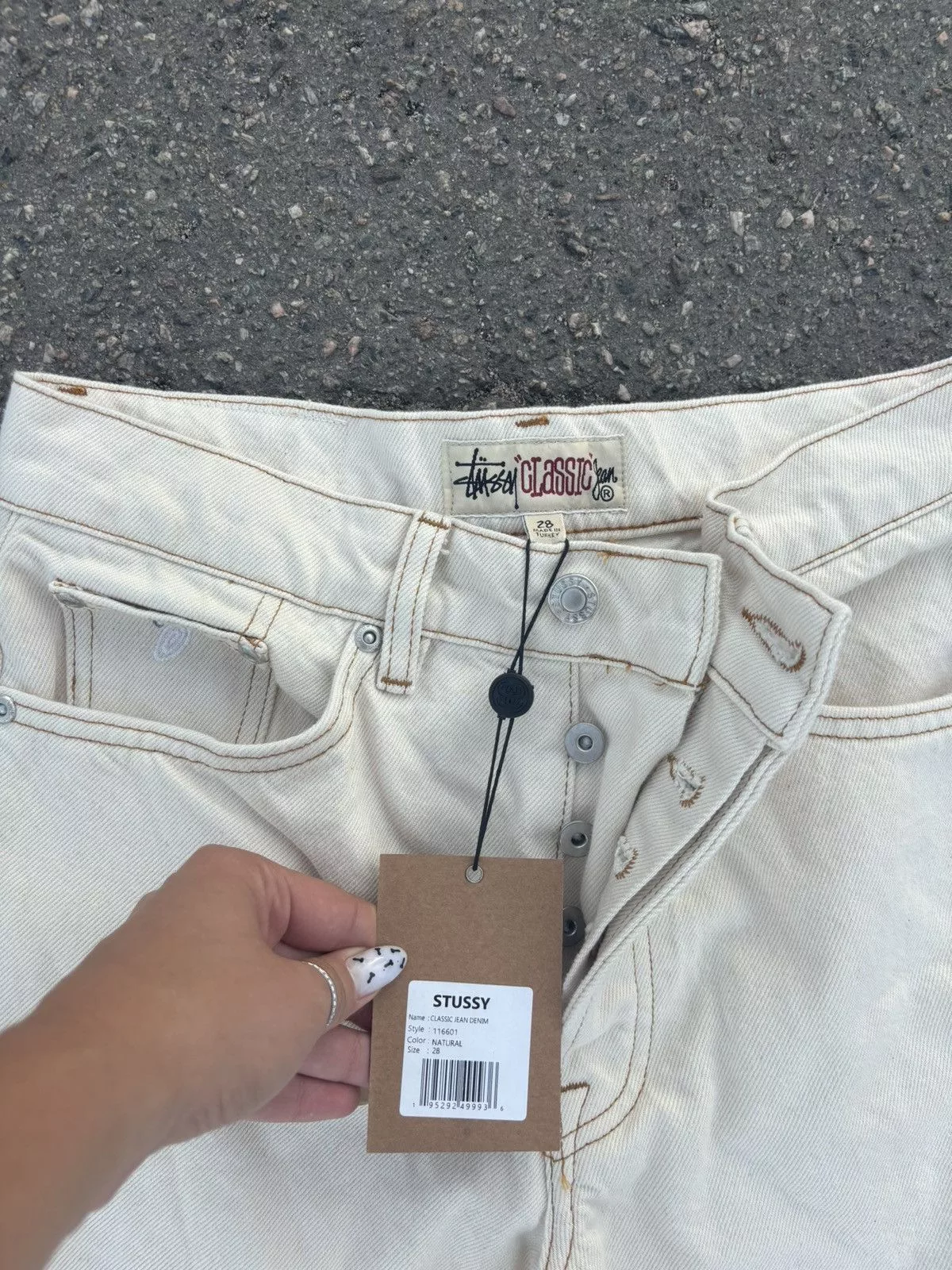 Japanese Brand Jeans Japanese Brand × Stussy Stussy Classic Jeans Model Track Pants Beige Streetwear