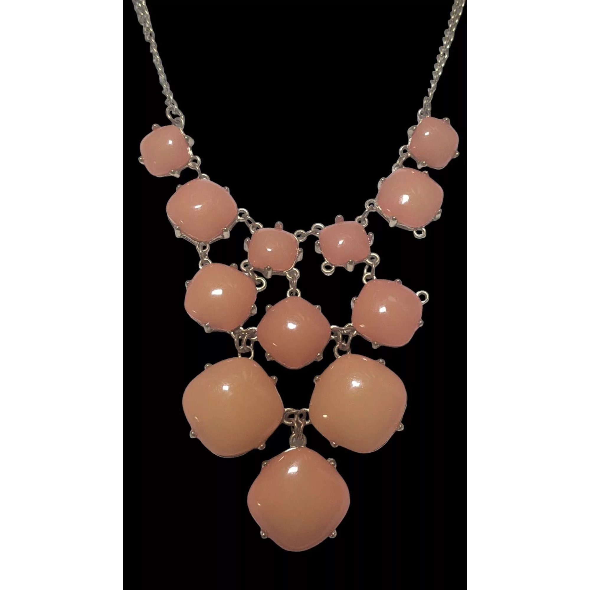 Other Necklaces Other Peach Bubble Bib Statement Necklace With Gold Chain Orange