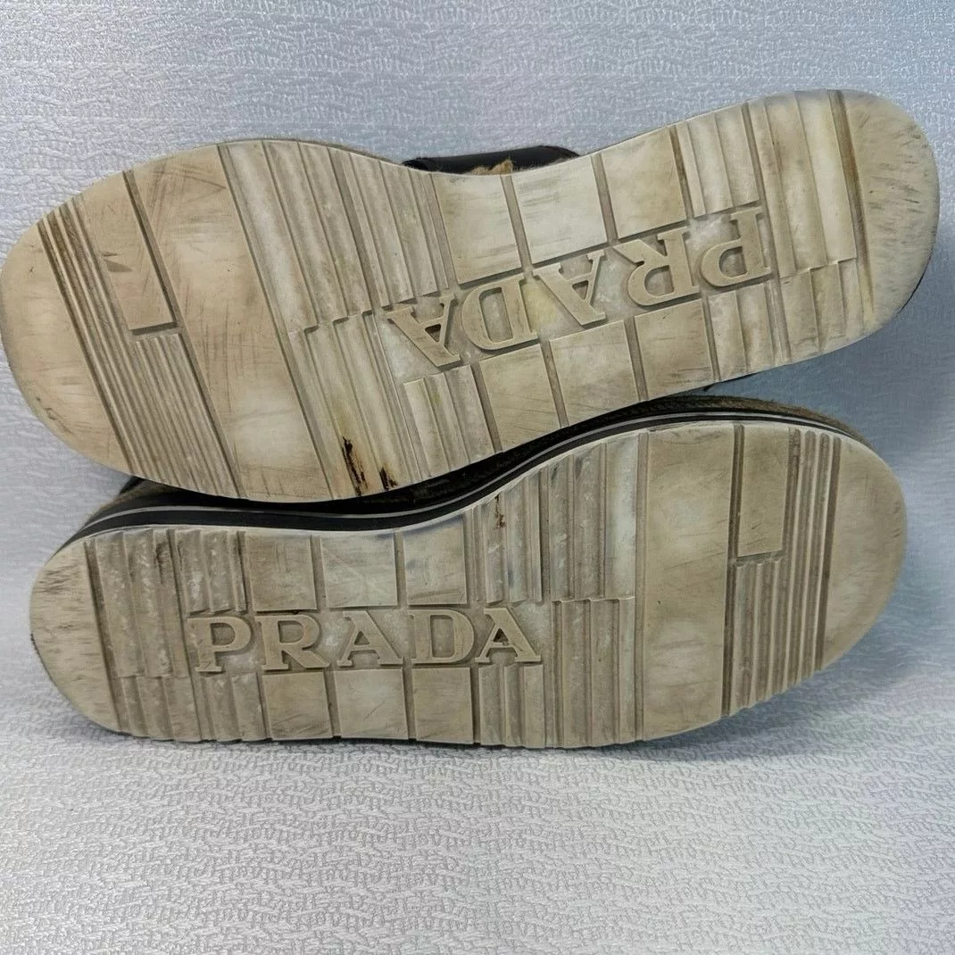 Prada Sandals Prada Black Espadrille Platform Sandals women sz 38.5 US 8