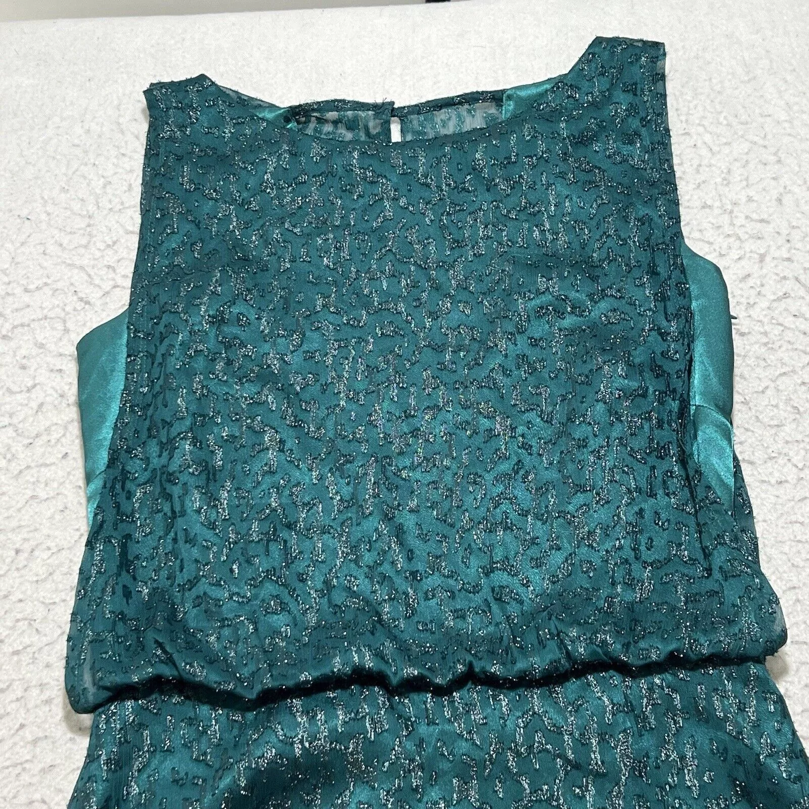 Laundry by Shelli Segal Mini Dresses Laundry by Shelli Segal Teal Green Sleeveless Metallic Dress