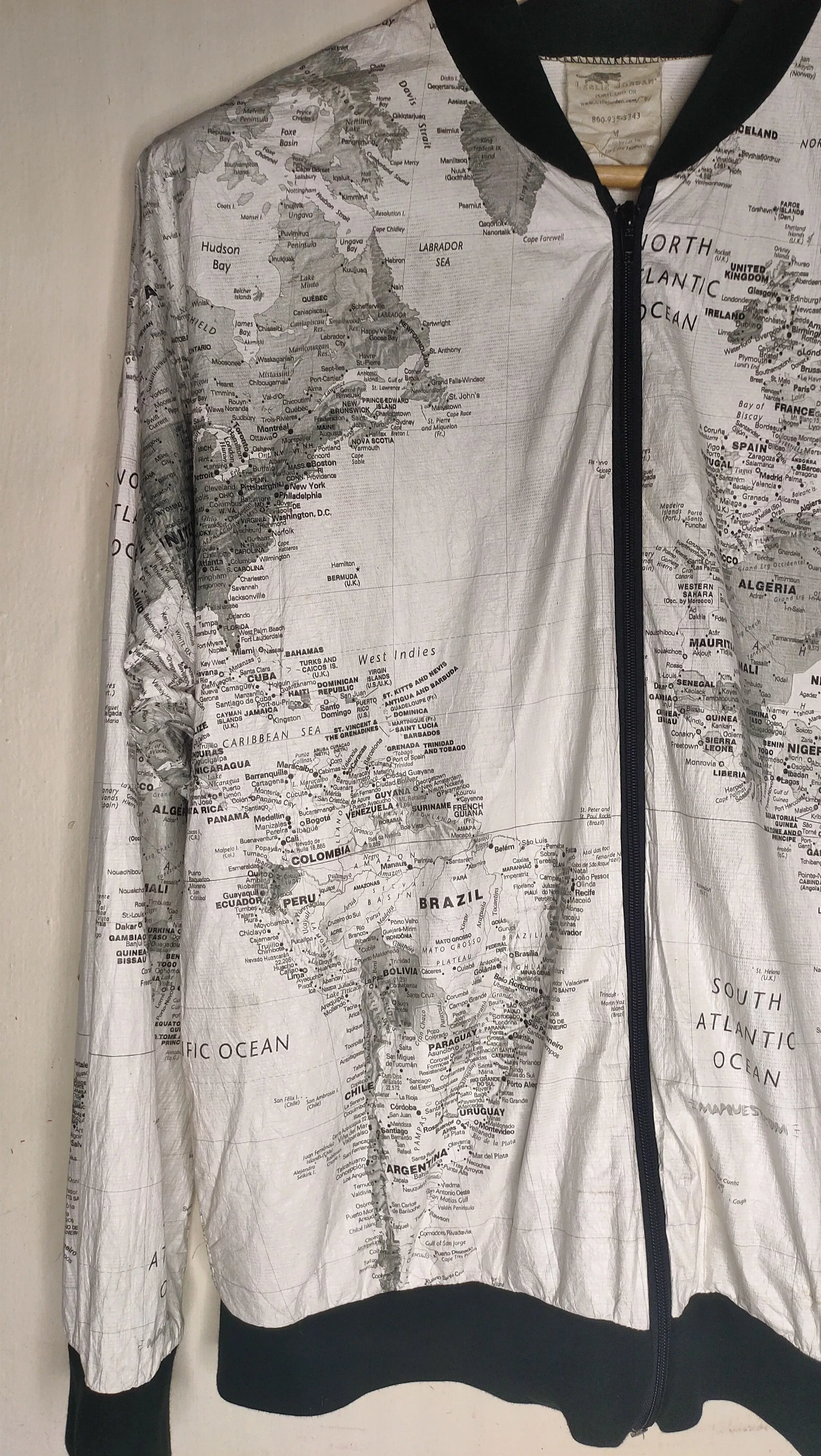 Nirvana Raincoats Nirvana × Vintage 🔥NEEDGONE🔥Paper world map jacket LESLIE JORDAN White