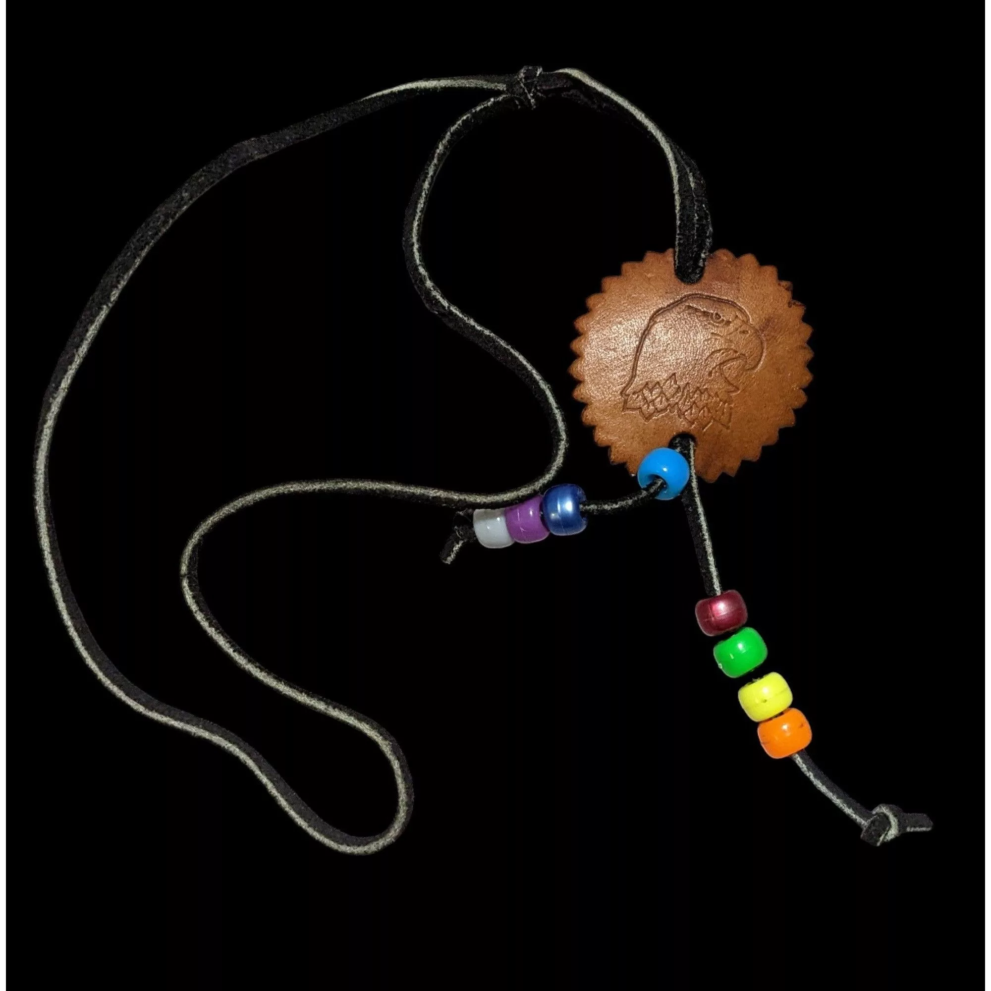Other Necklaces Other Handmade Leather Eagle Medallion Necklace Multi