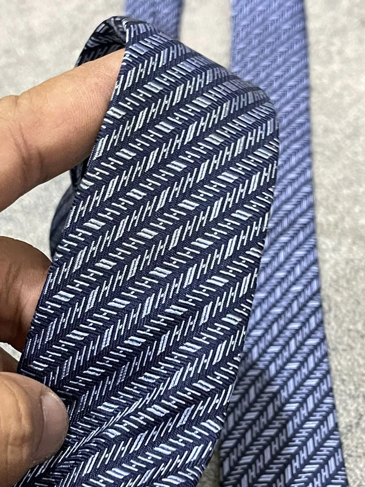 Hermes Ties Pocketsquares Hermes Silk Tie 758757T Blue