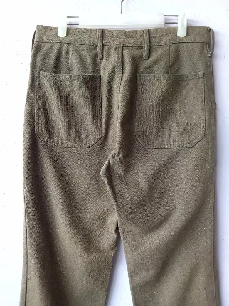 Global Work Cropped Pants Global Work Herringbone Army Style Pants Brown