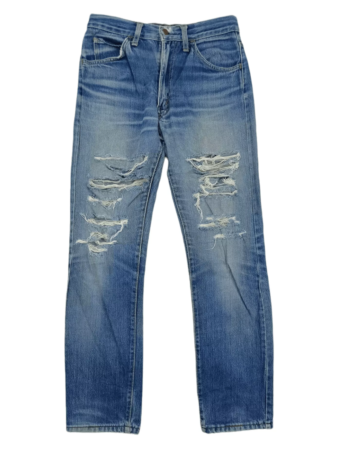 Big John Denim Big John × Japanese Brand Vintage Big John Disstrested Denim Pants Blue