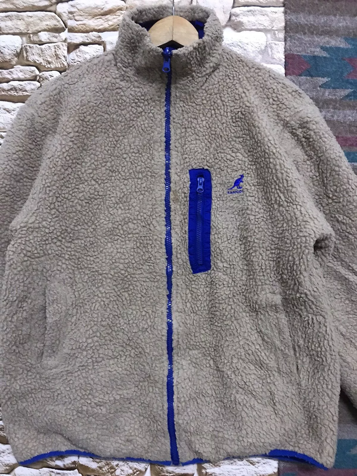 Kangol Light Jackets KANGOL Reversible Fleece Jacket Blue