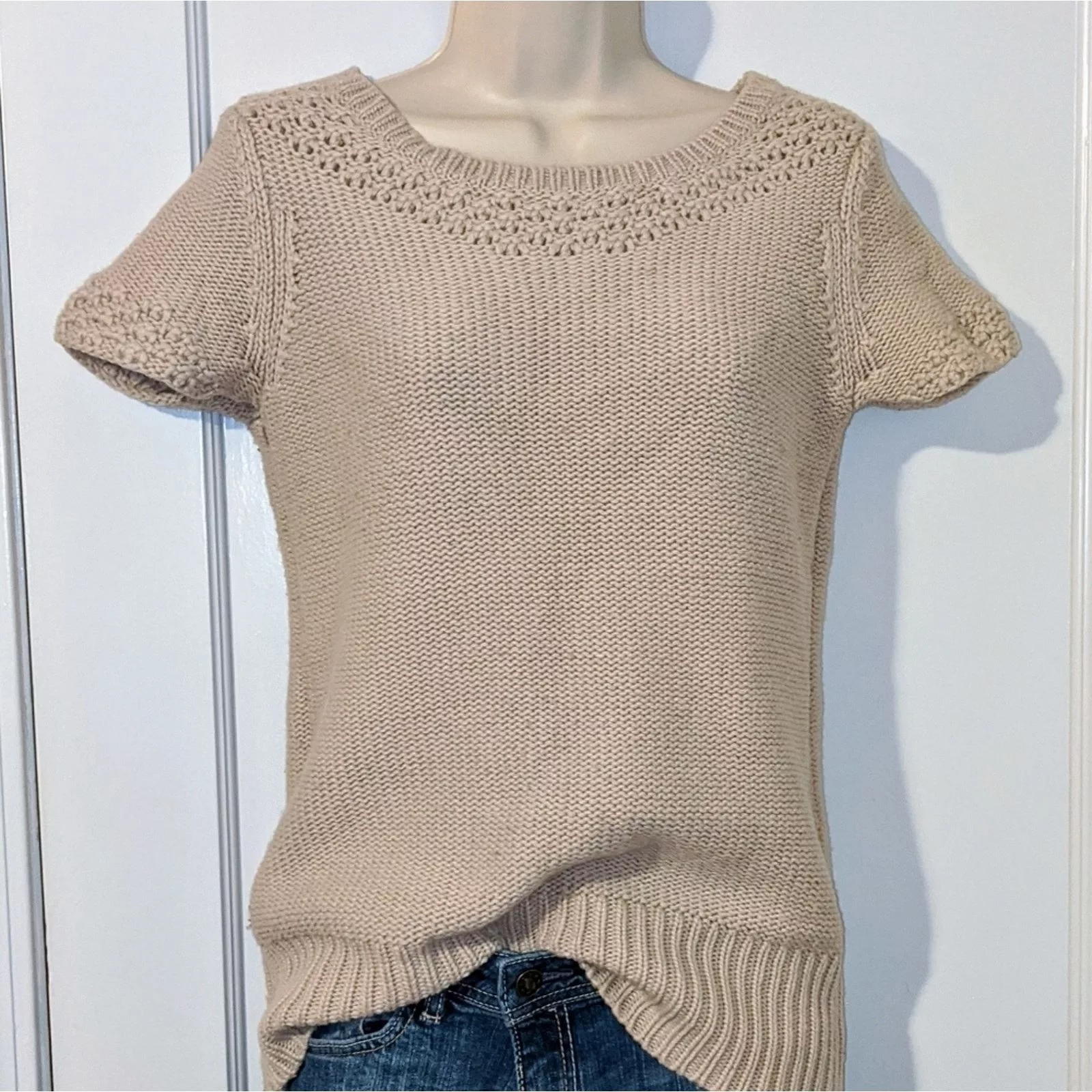 American Eagle Outfitters Sweaters American Eagle Outfitters American Eagle Short Sleeve Knit Sweater White