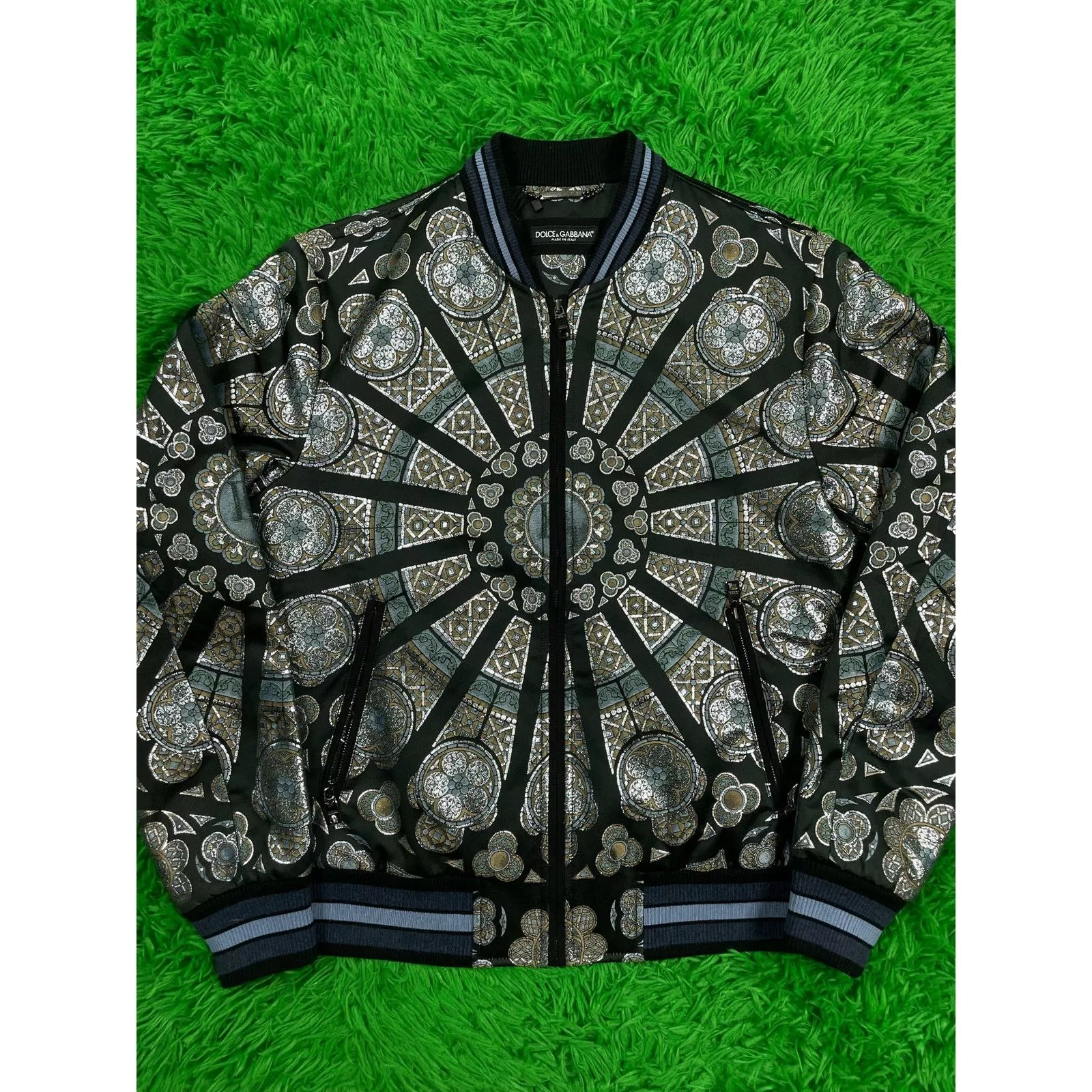 Dolce & Gabbana Light Jackets Dolce & Gabbana D&G Blazer Jacket Silver Blue 48 Used Multi
