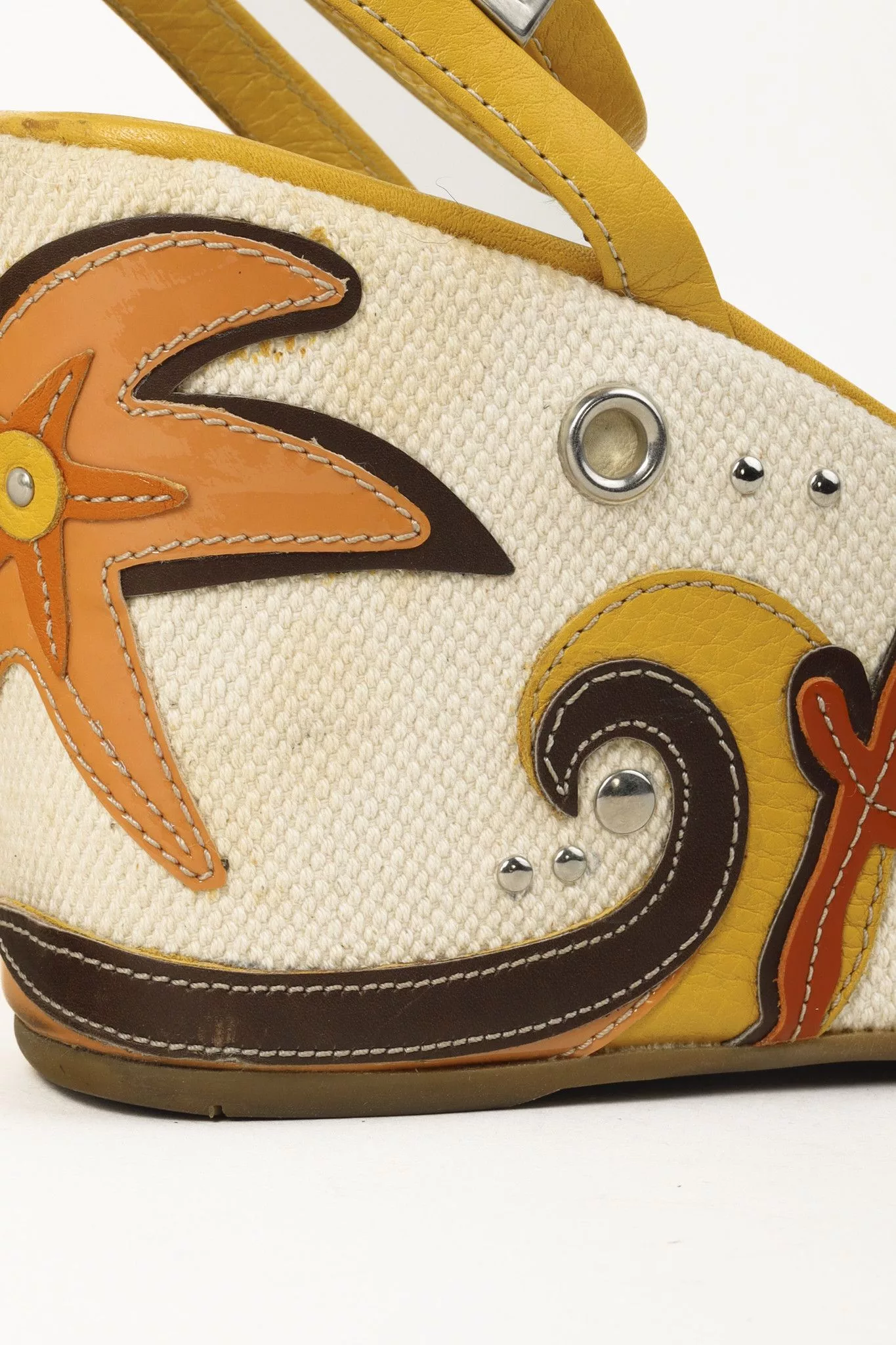Prada Sandals Prada Yellow Platform Beach Theme Espadrille Sandals