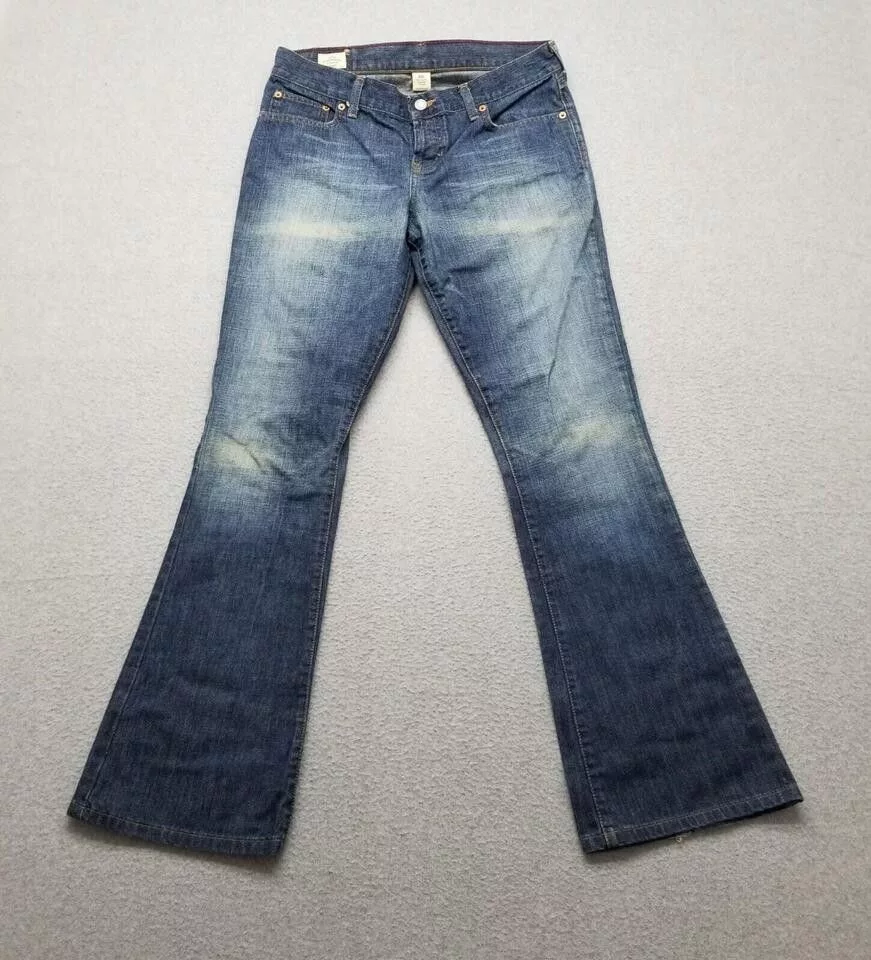 Abercrombie & Fitch Jeans Womens 6 Denim Flared Button 32x31 Blue