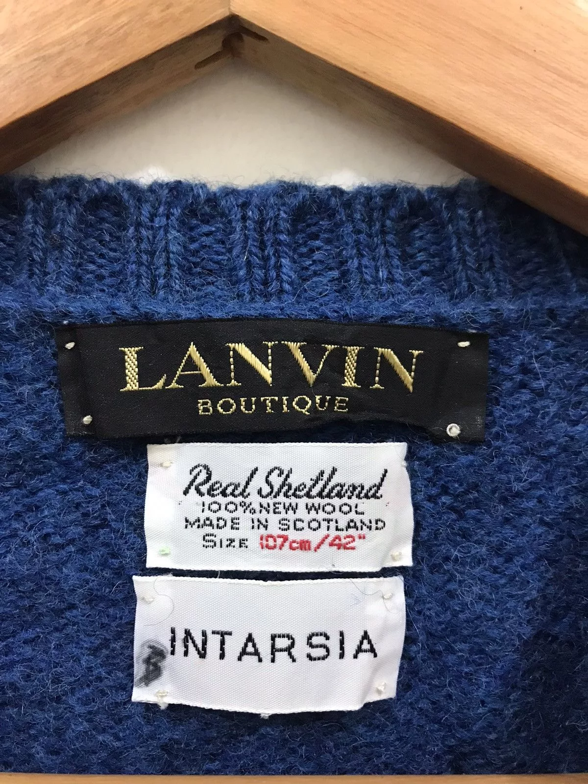 Lanvin Light Jackets Lanvin Intarsia Wool Knit Sweater Blue