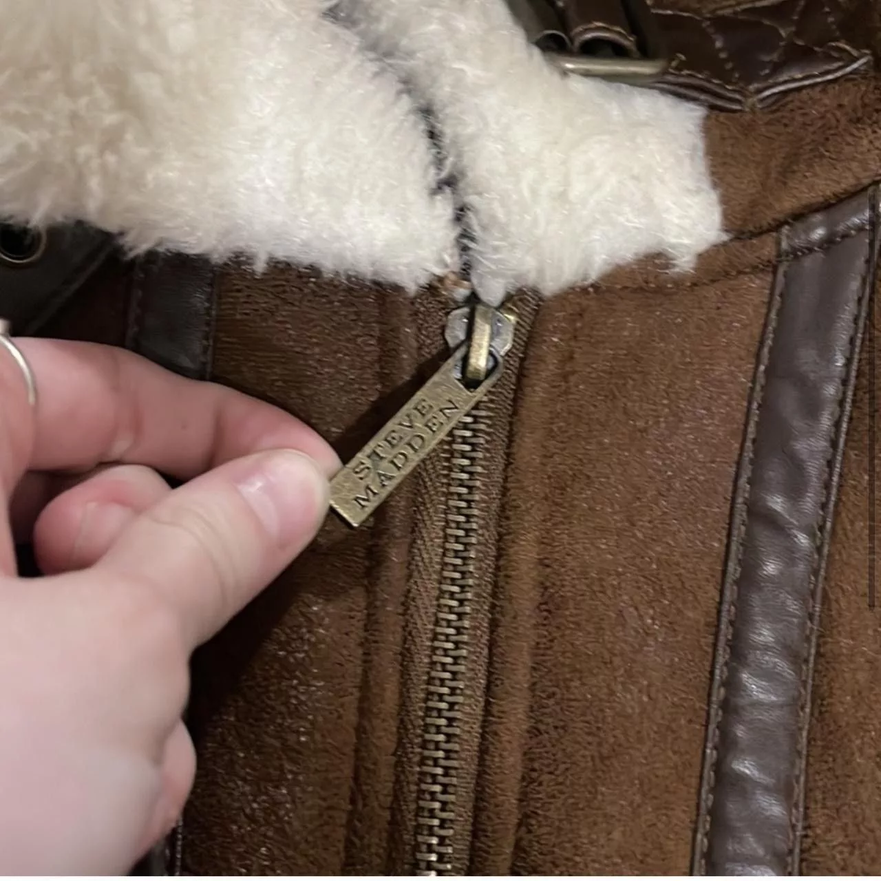 Steve Madden Coats Steve Madden Fluffy Jacket Brown