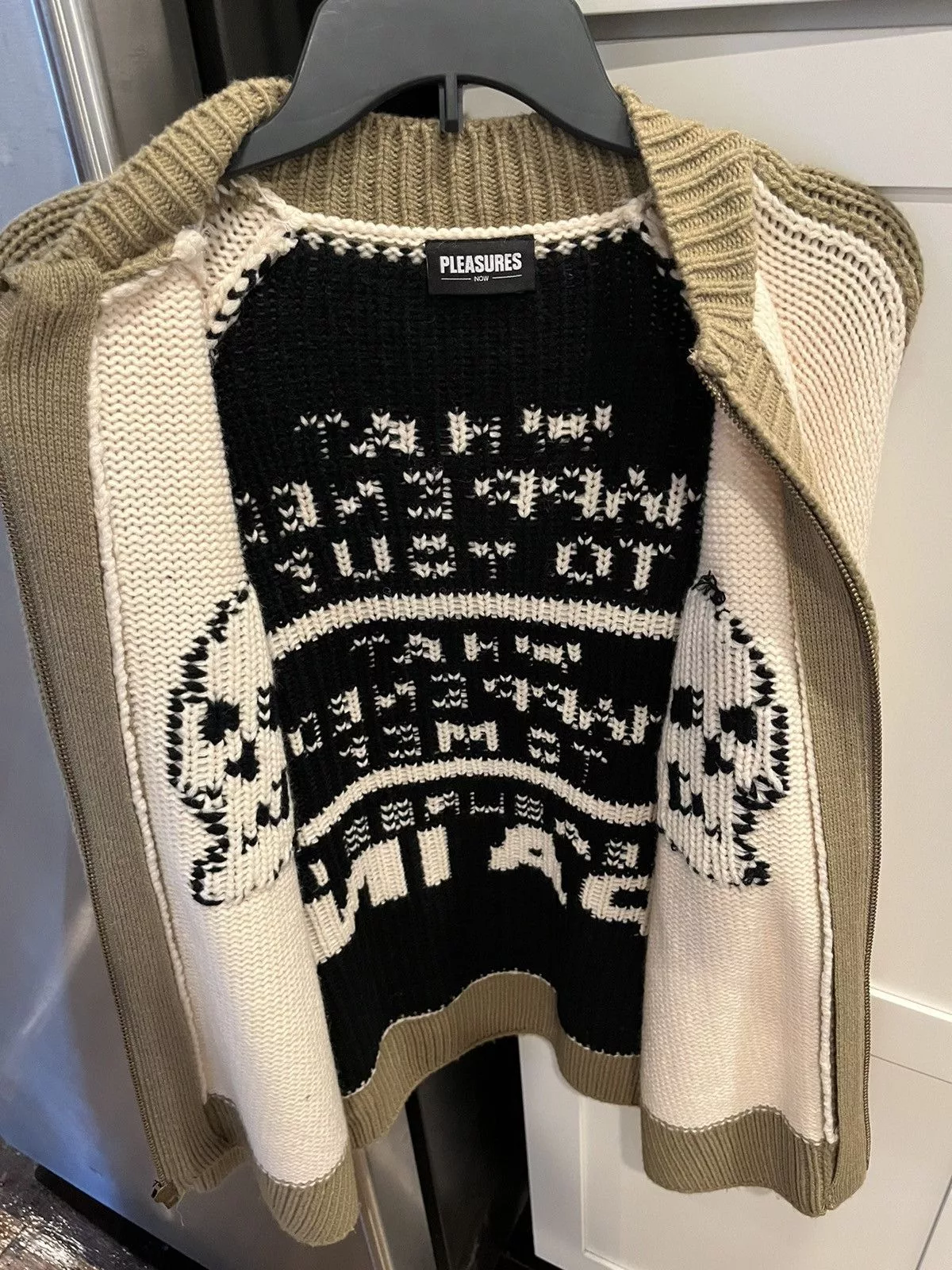 Pleasures Light Jackets Pleasures Skull Cardigan Beige