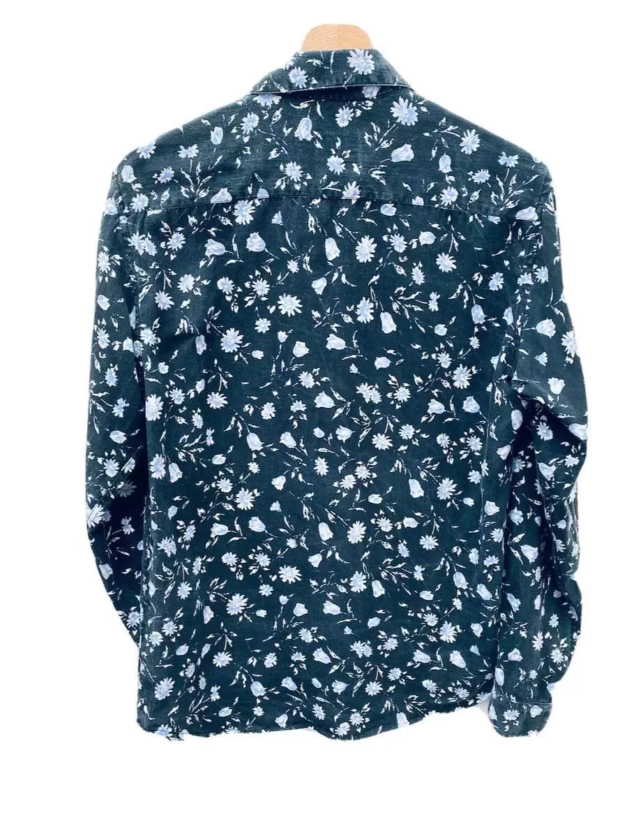 Sandro Shirts Button Ups Sandro Grey / Black Hawaiian Shirt
