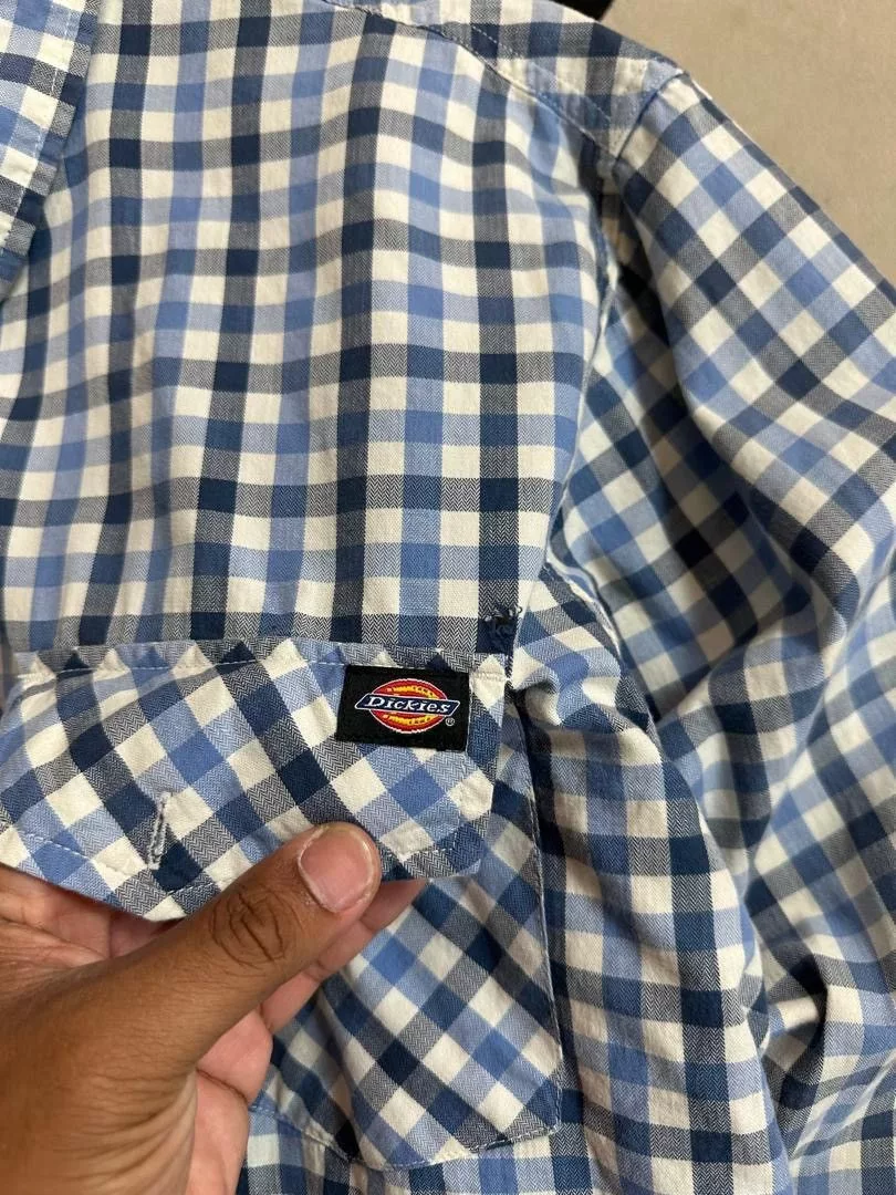 Dickies Shirts Button Ups Dickies × Vintage DICKIES CHECKERED BUTTON UP SHIRT Blue Streetwear