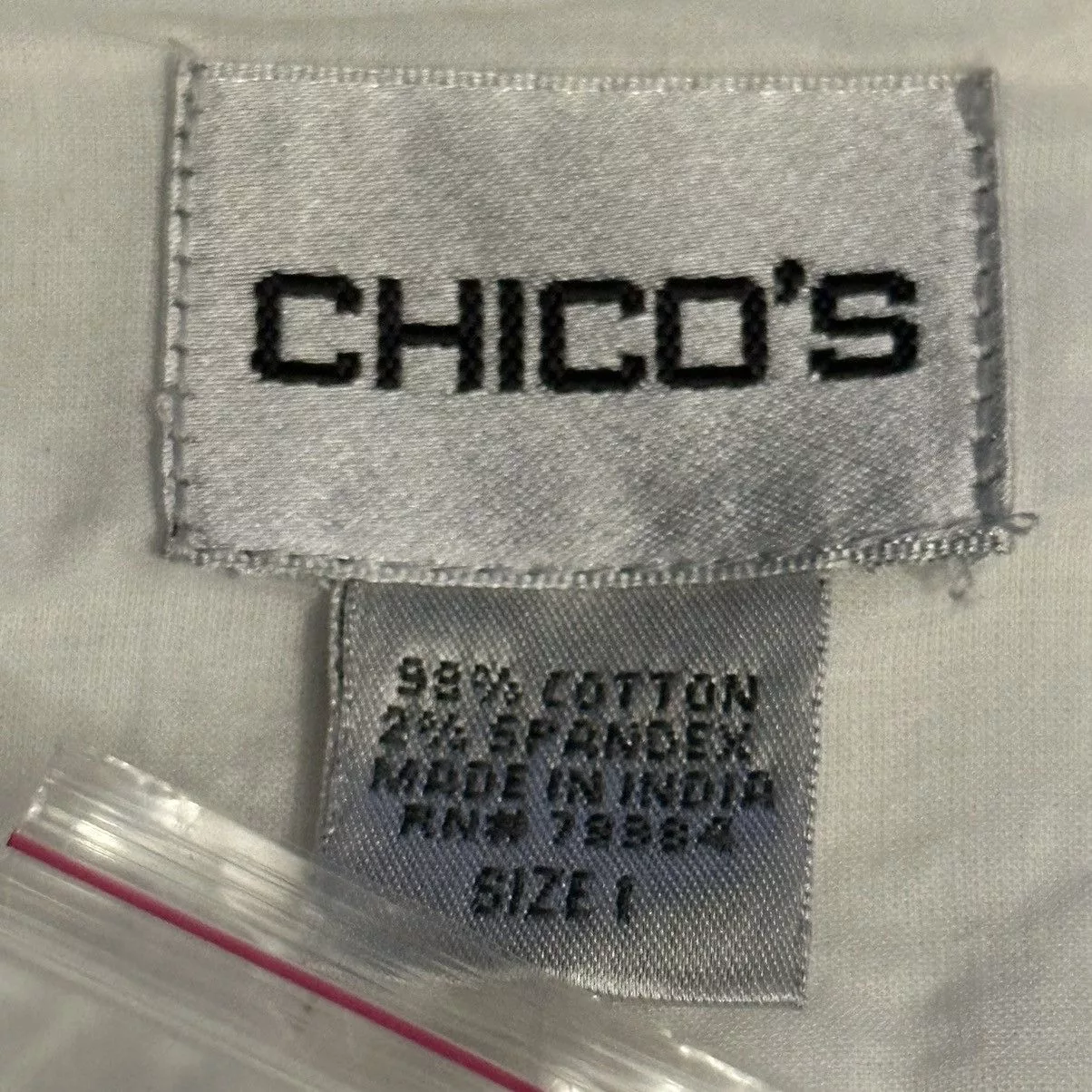 Chicos Denim Jackets Chicos Chico’s white embellished silver medallion denim jacket