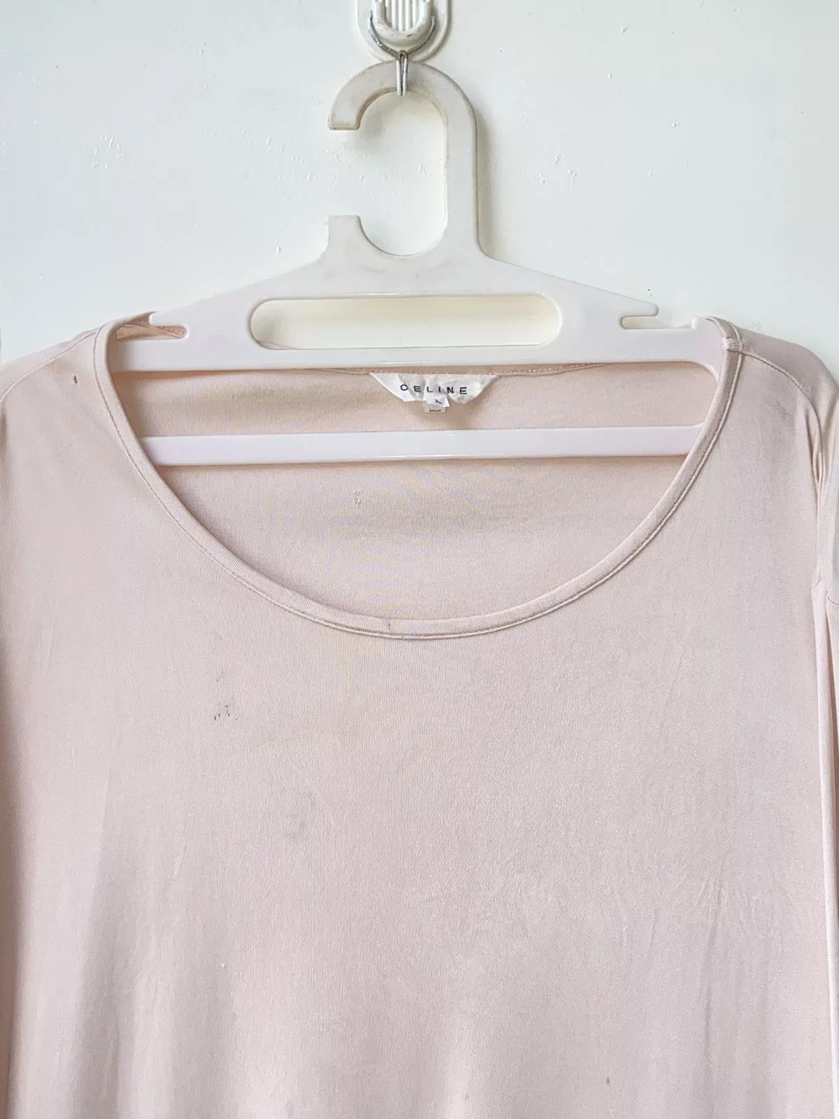 Celine Long Sleeve T Shirts CELINE Pink Long Sleeve T-shirt Streetwear