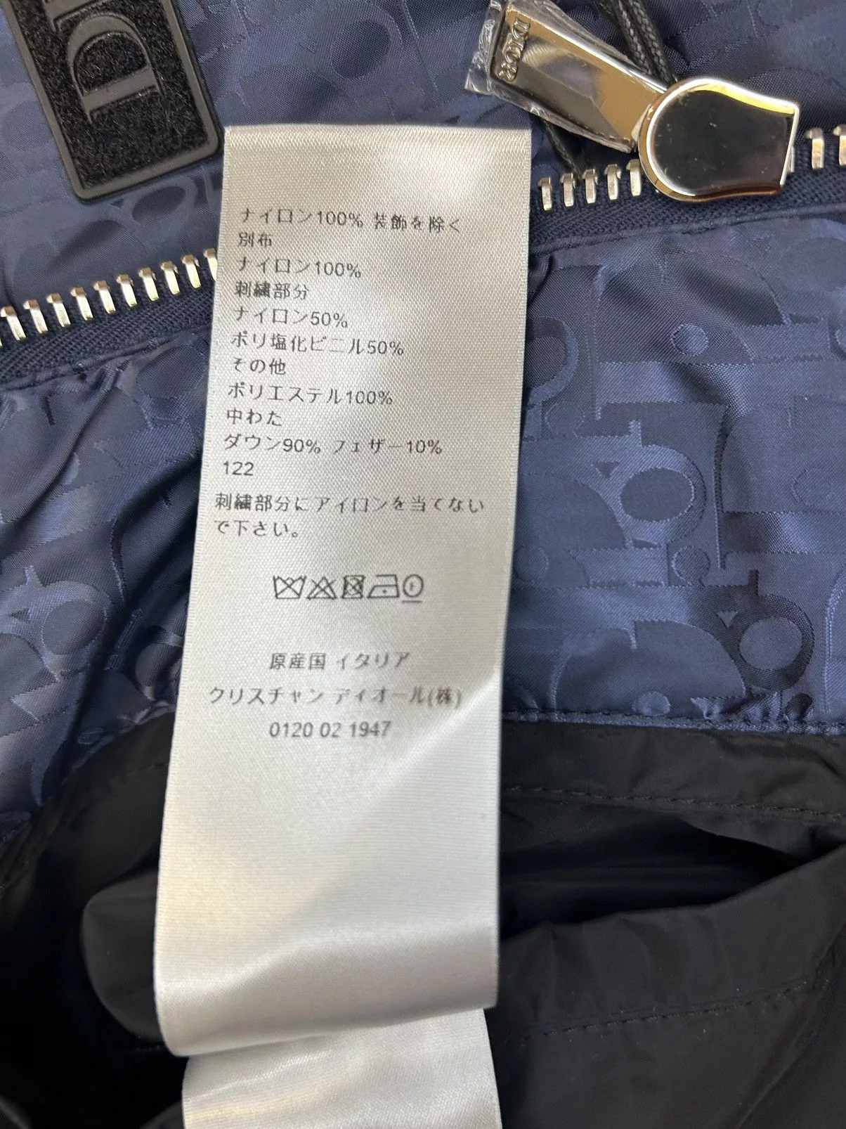 Dior Heavy Coats DIOR OBLIQUE DOWN JACKET - NAVY BLUE