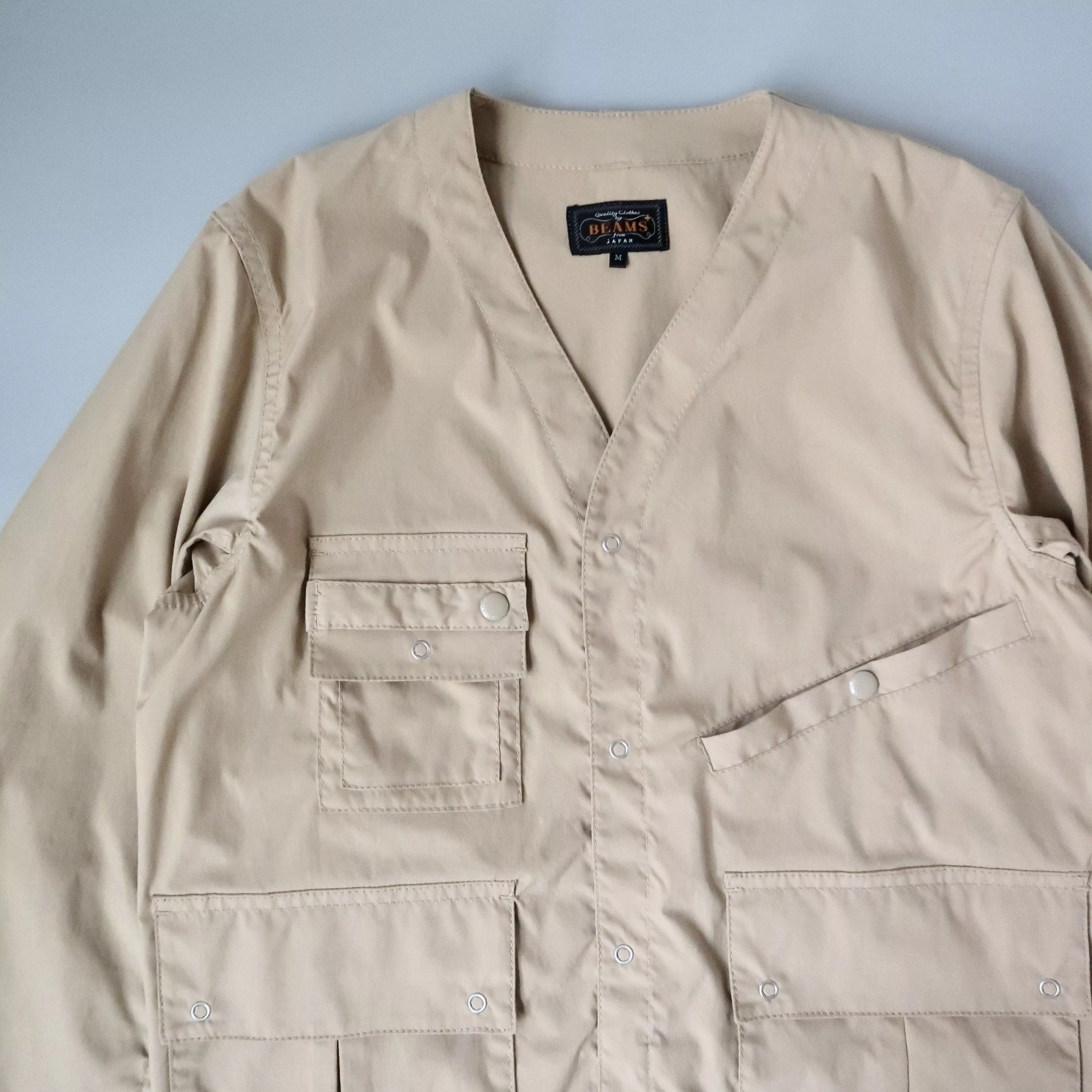 Beams Plus Light Jackets BEAMS PLUS Komatsu Matere Multi-Pocket Fishing Jacket M Brown