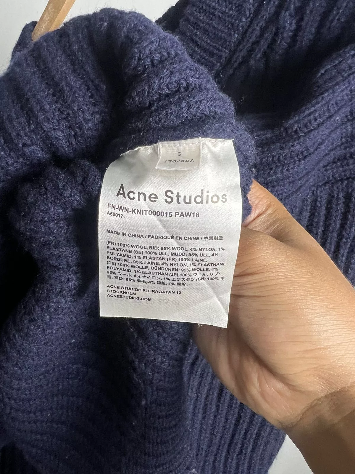 Acne Studios Sweaters Knitwear PAW18 Acne Studios Knit Sweater Dark Blue