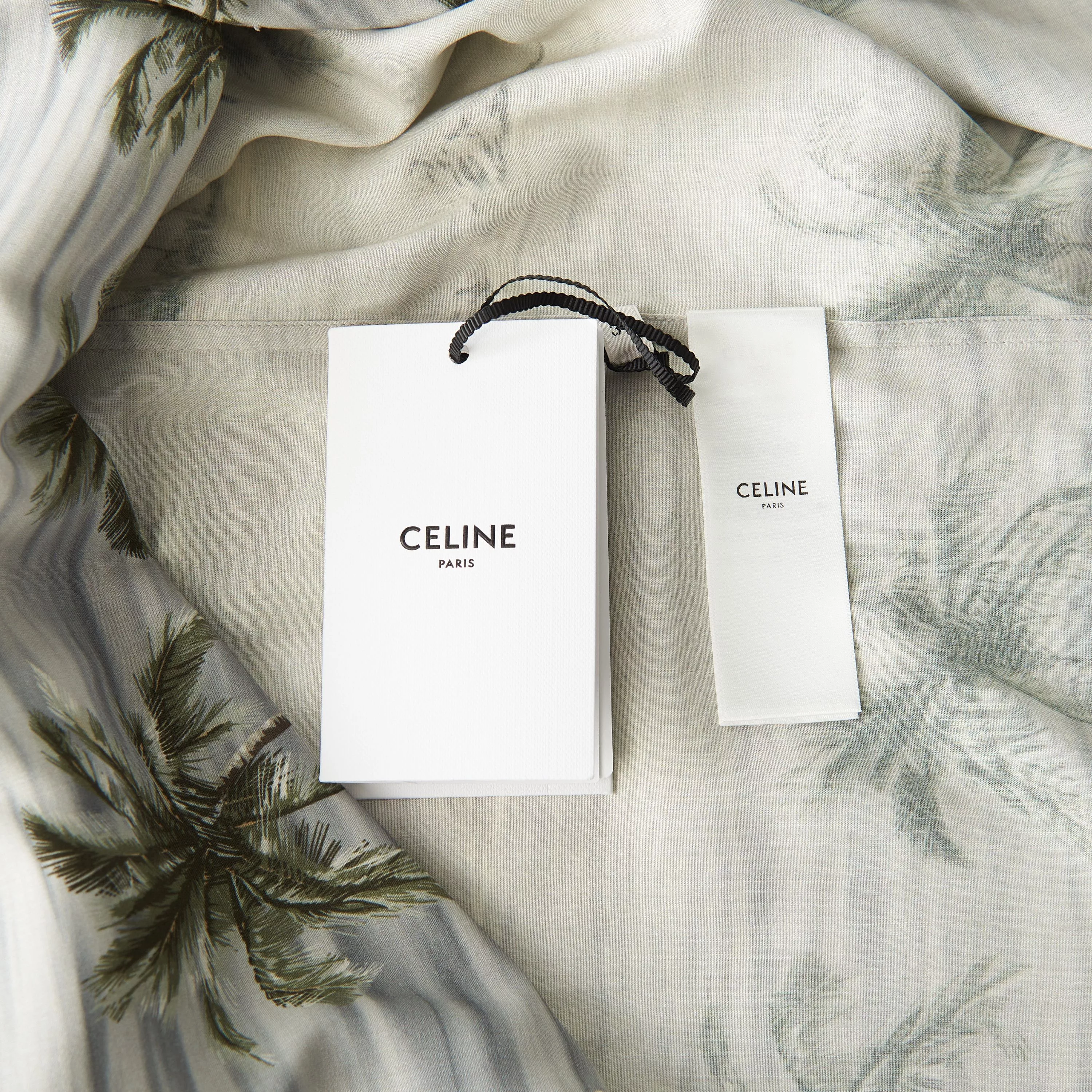 Celine Shirts Button Ups Celine Loose Hawaiian Shirt - Archipelago Print Viscose Gray